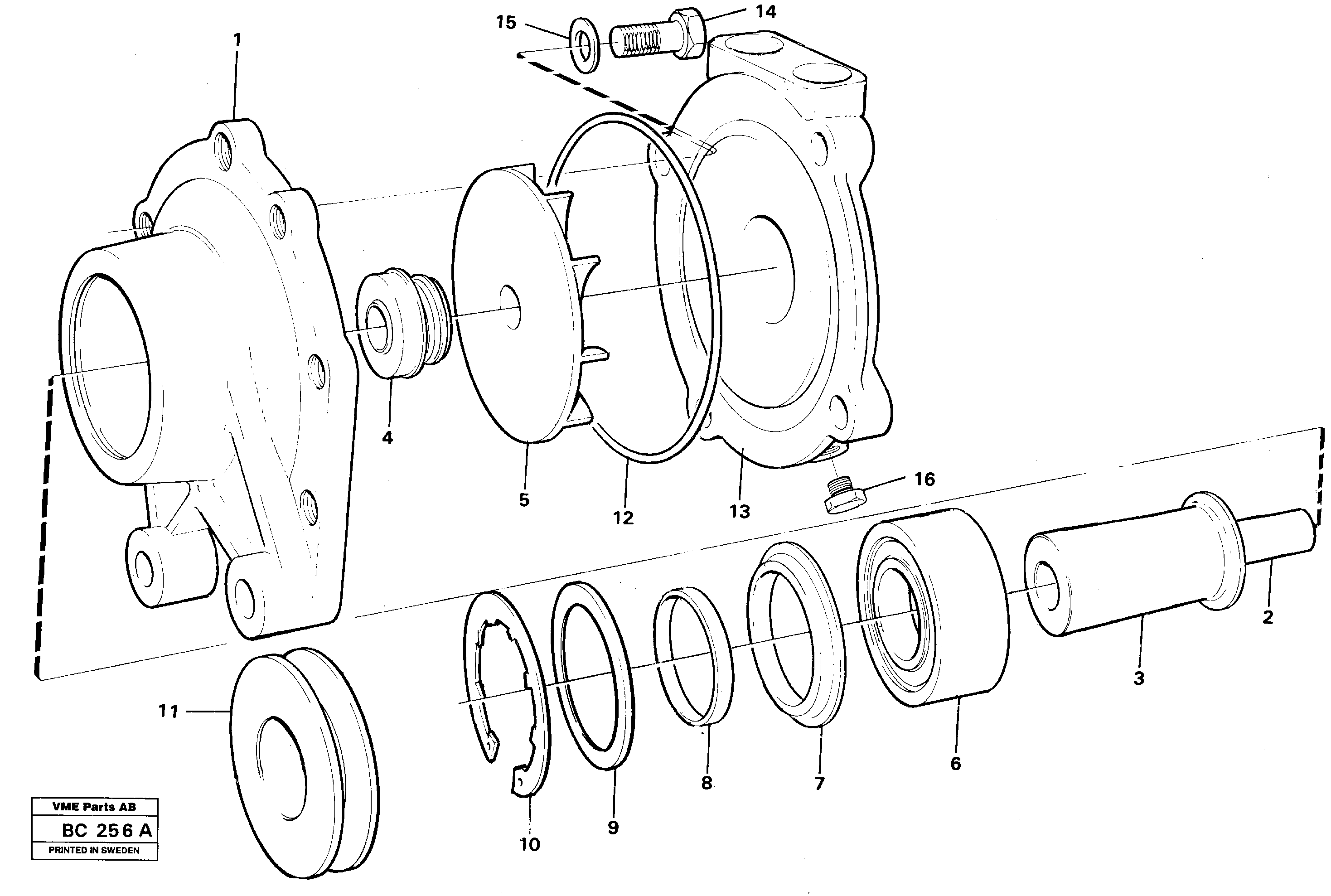Water pump, intercooler — volvo parts diagram