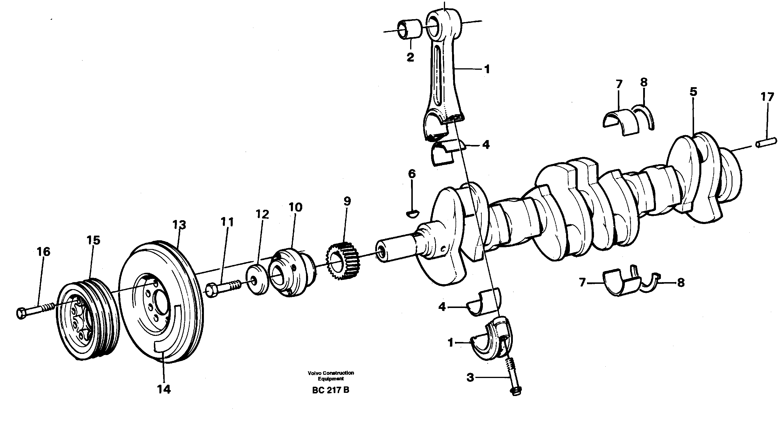 Crankshaft and related parts — volvo parts diagram