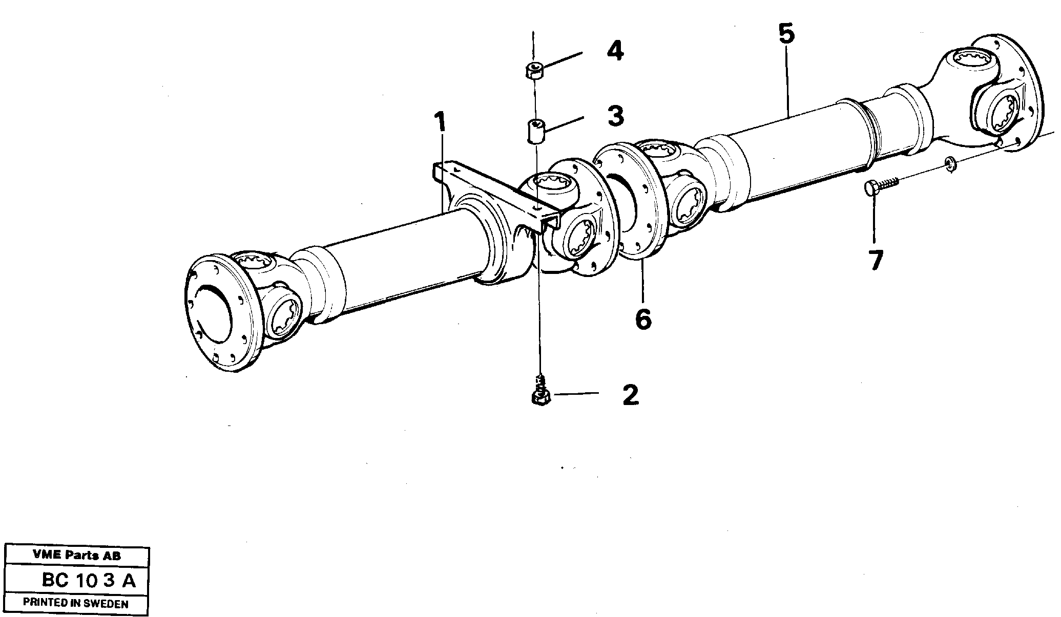 Propeller shaft 4 x 4 — volvo parts diagram