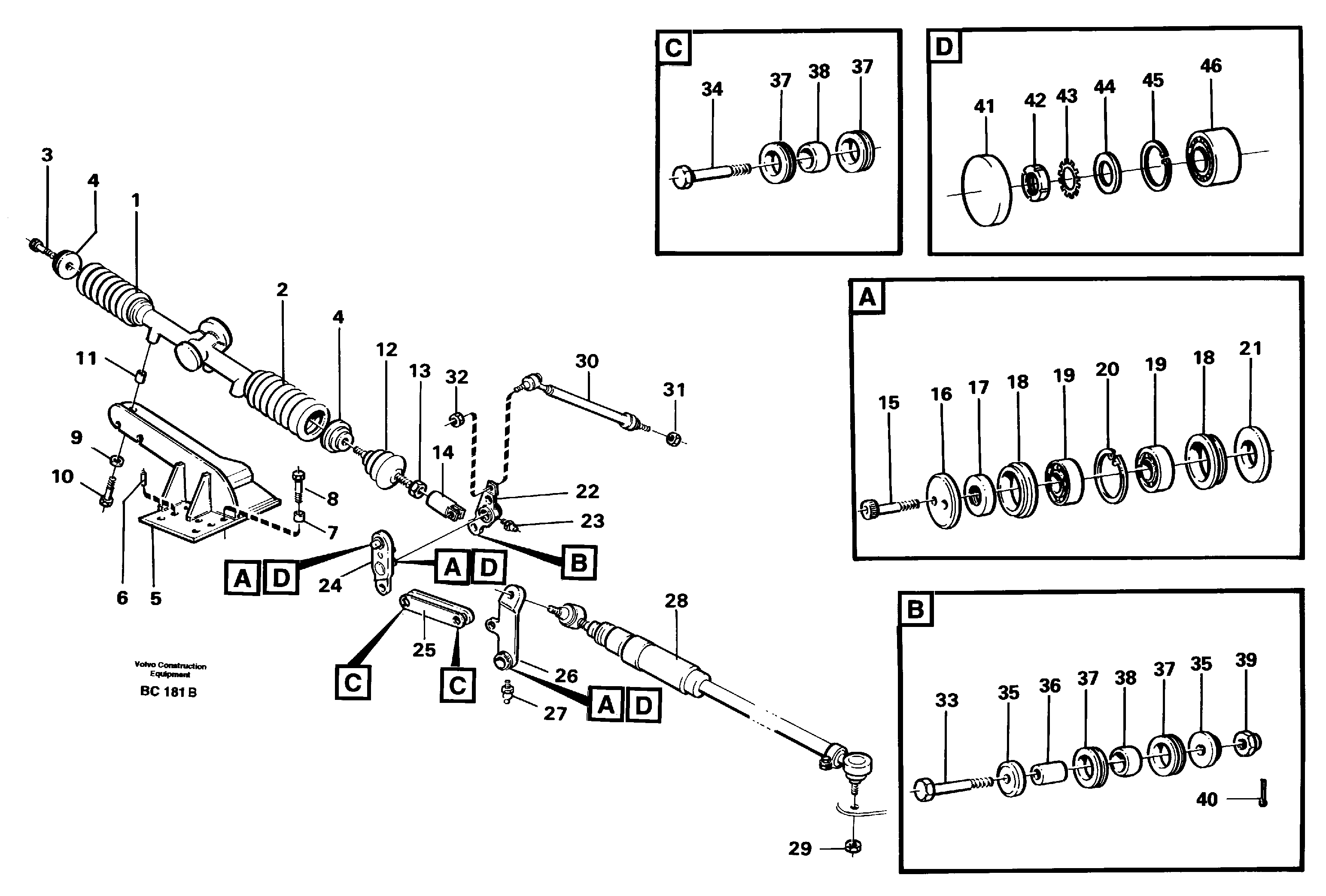 Steering linkage — volvo parts diagram