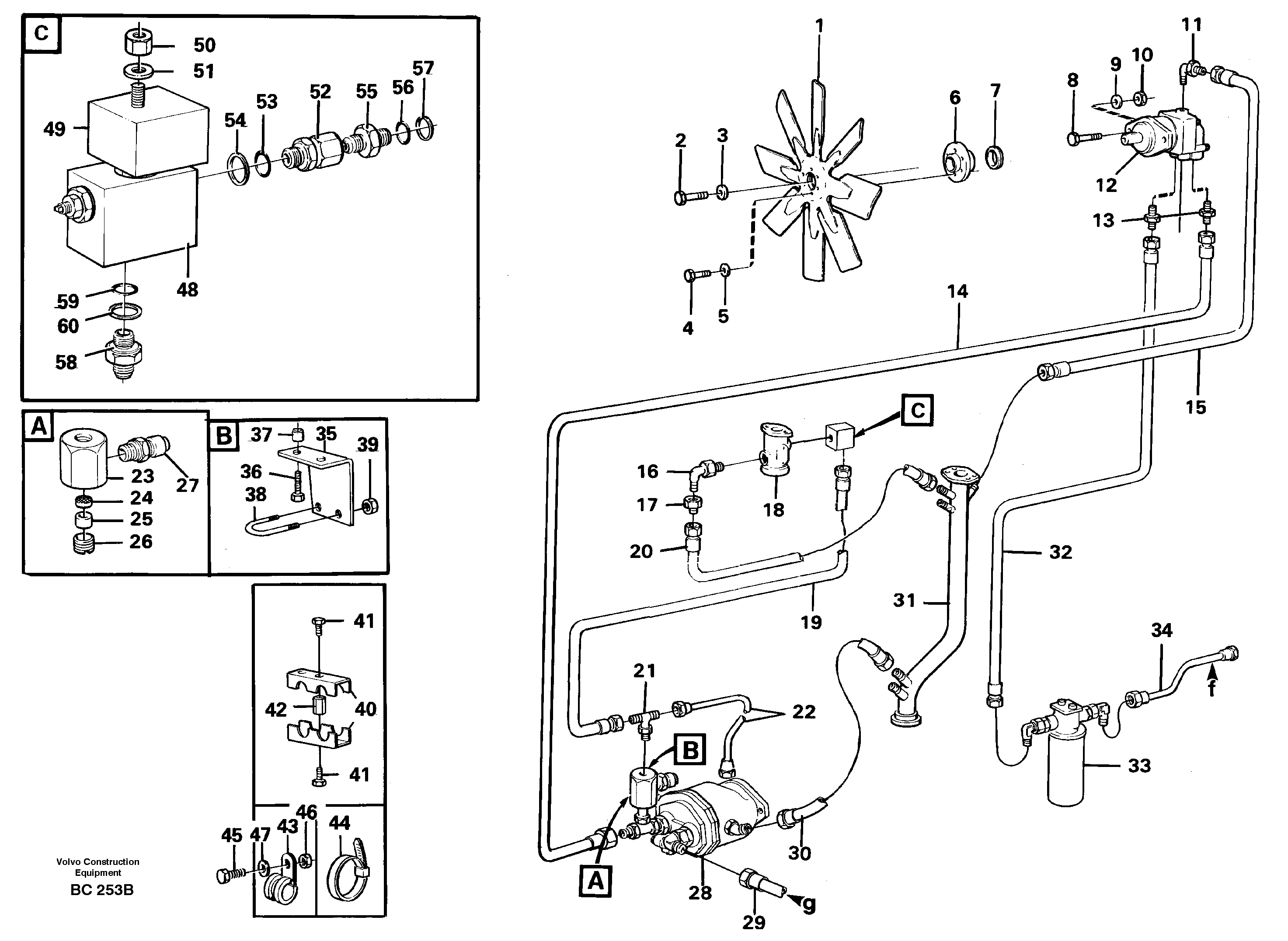 Fan, fitting and drive — volvo parts diagram