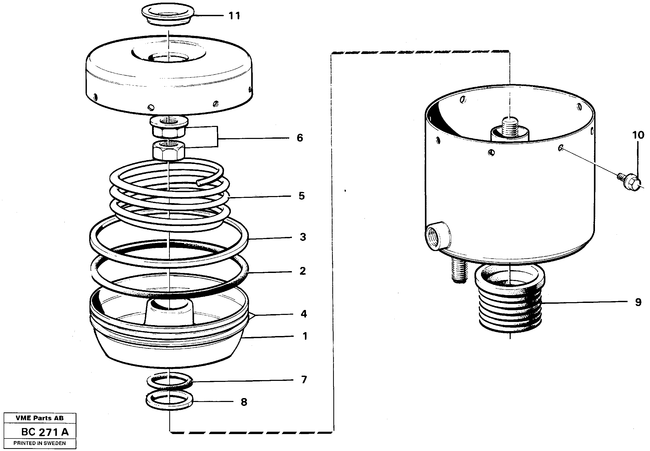Brake cylinder — volvo parts diagram