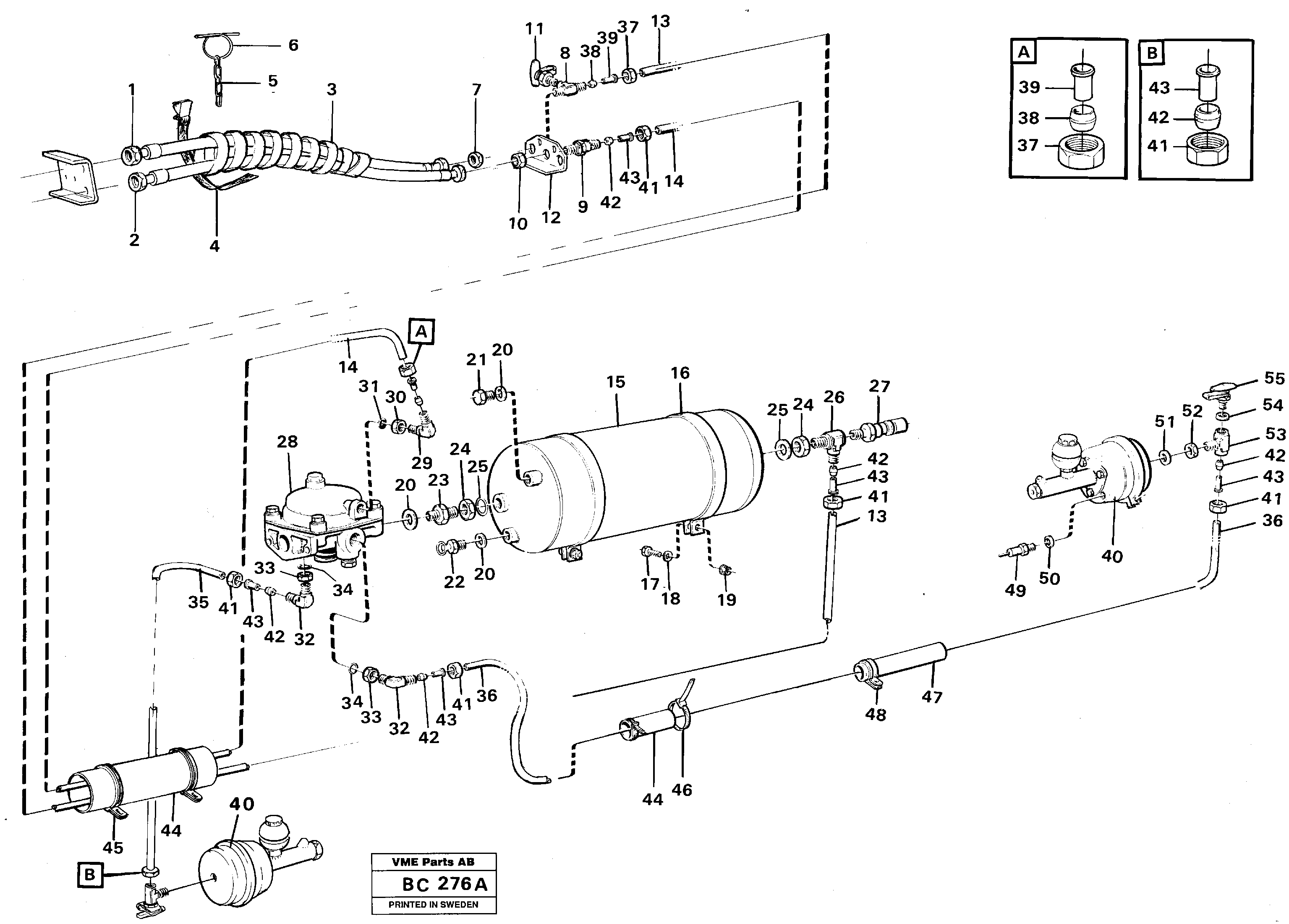 Brake system trailer 6 x 6 — volvo parts diagram