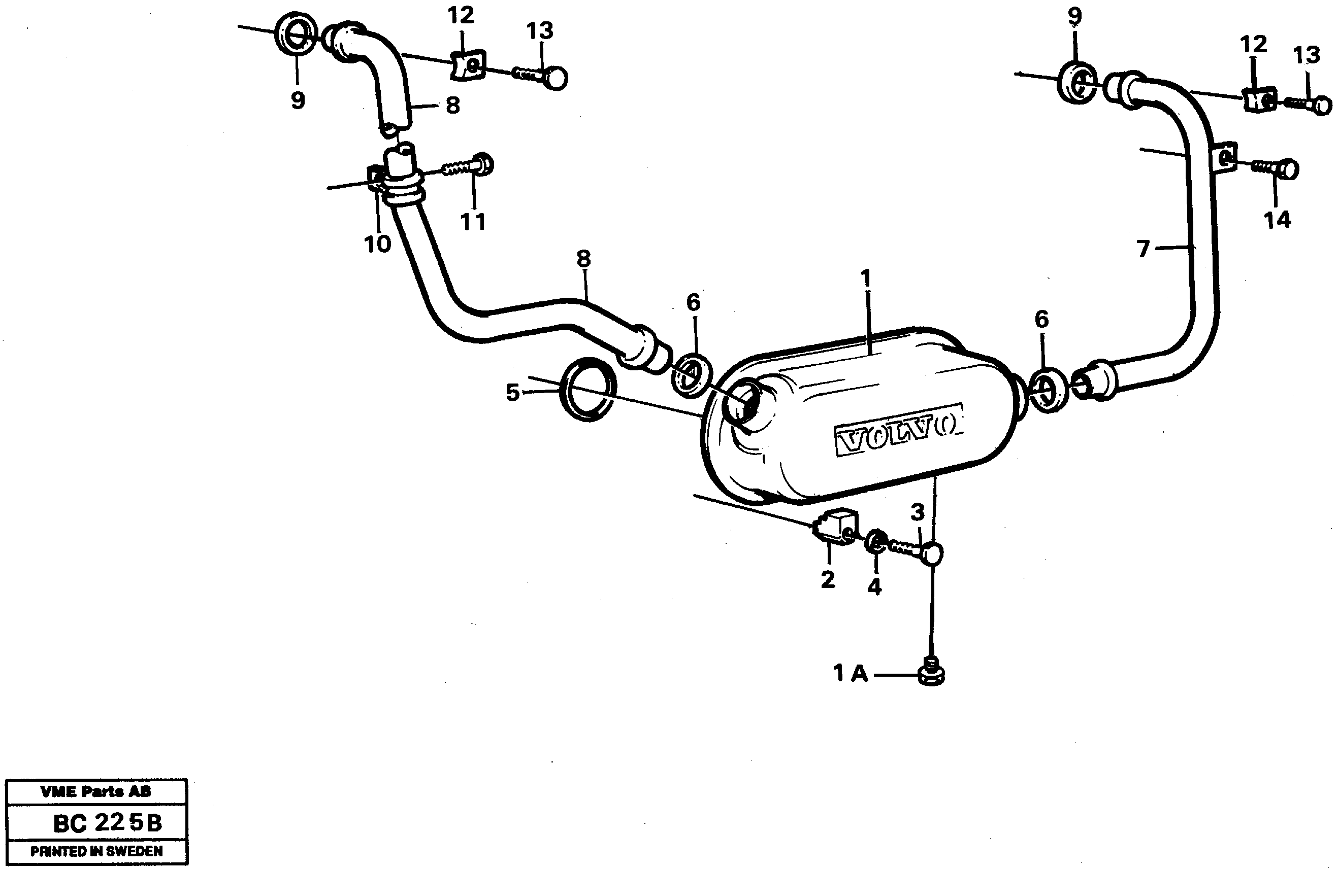 Oil cooler — volvo parts diagram