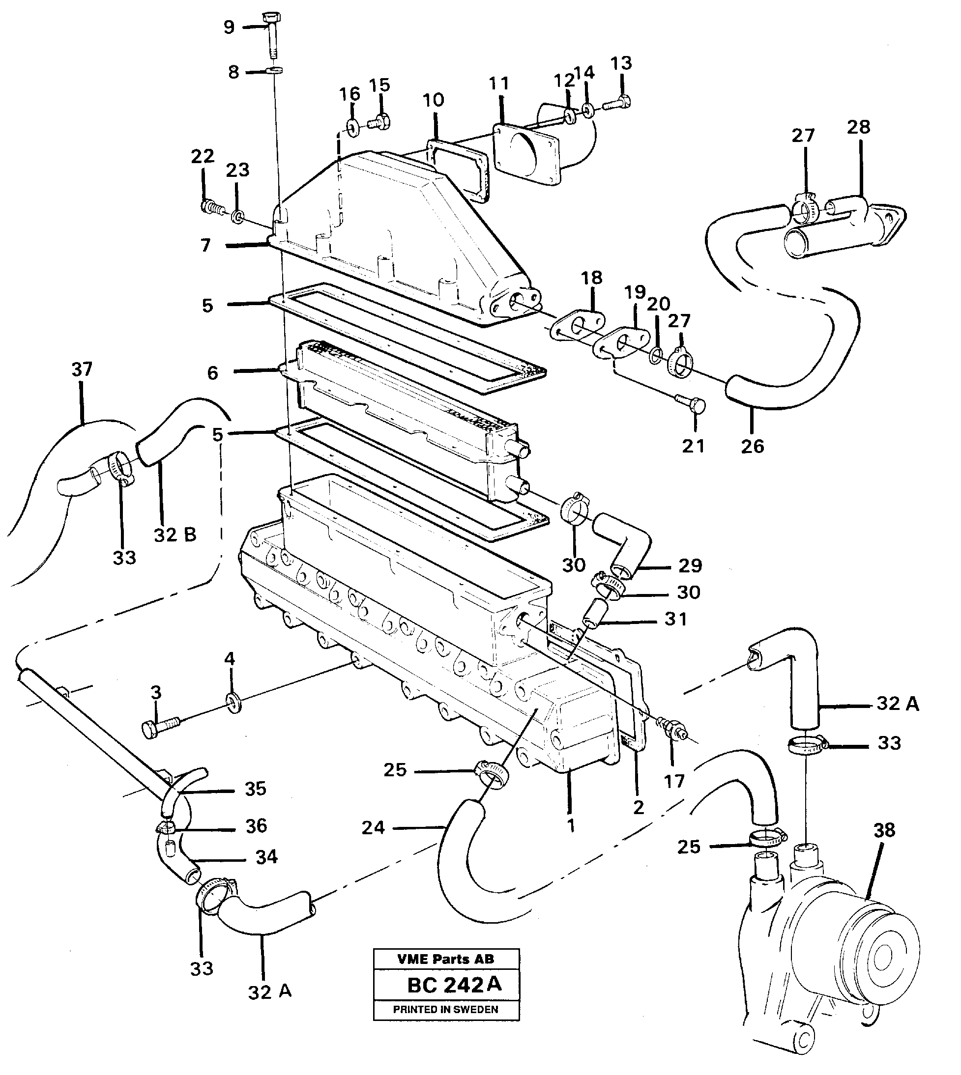 Intercooler — volvo parts diagram