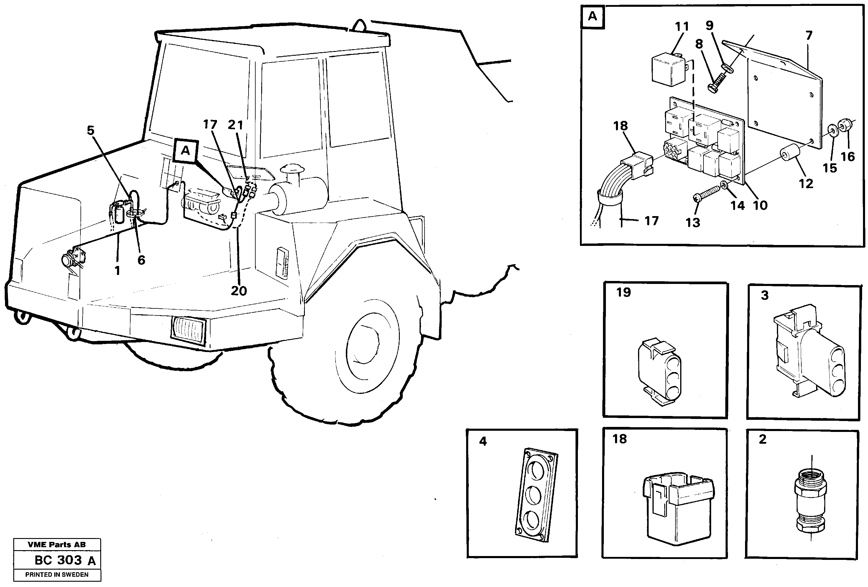 Cable harness, air conditioning  92469 — volvo parts diagram