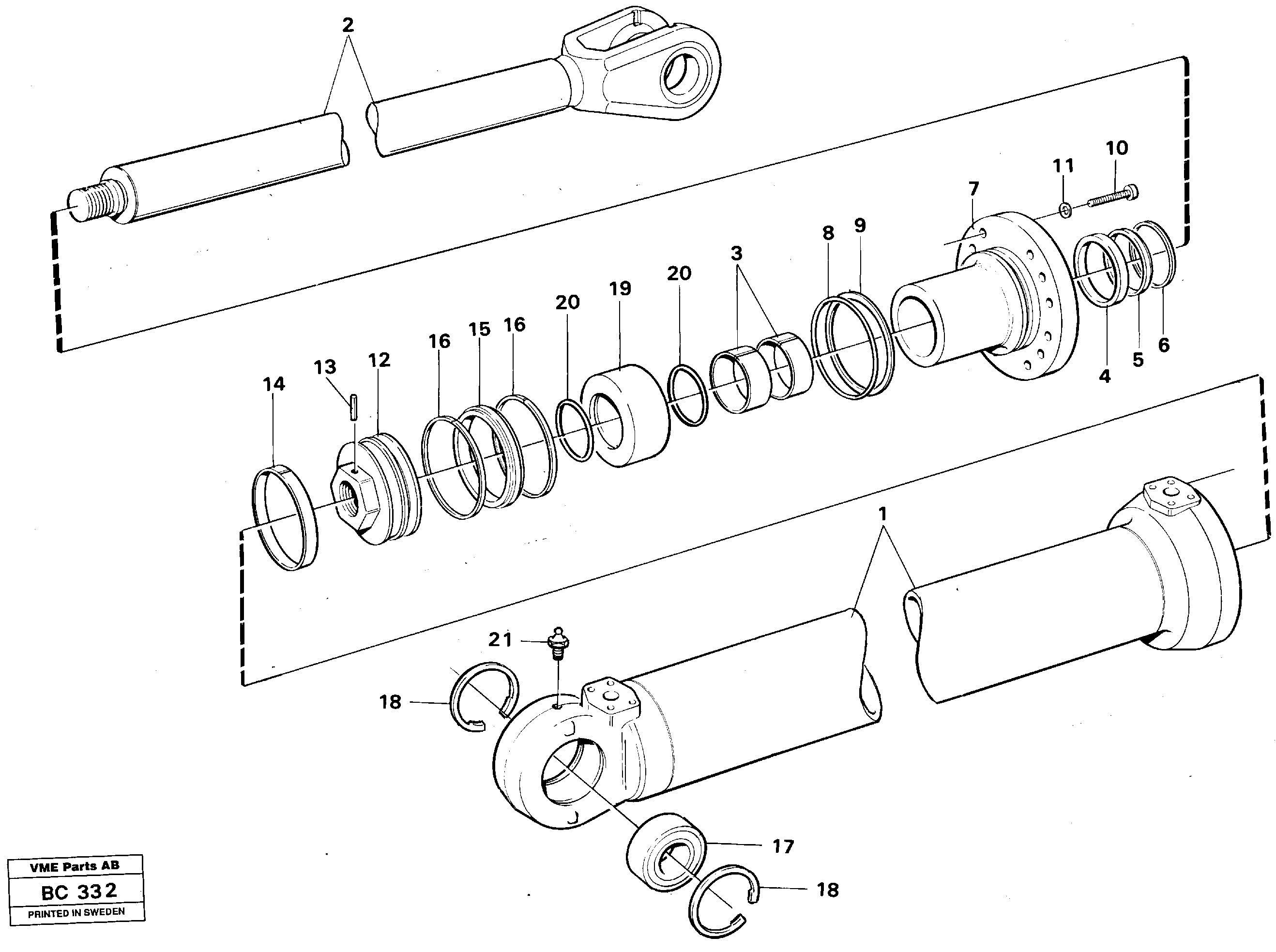 Tipping cylinder 4 x 4 — volvo parts diagram