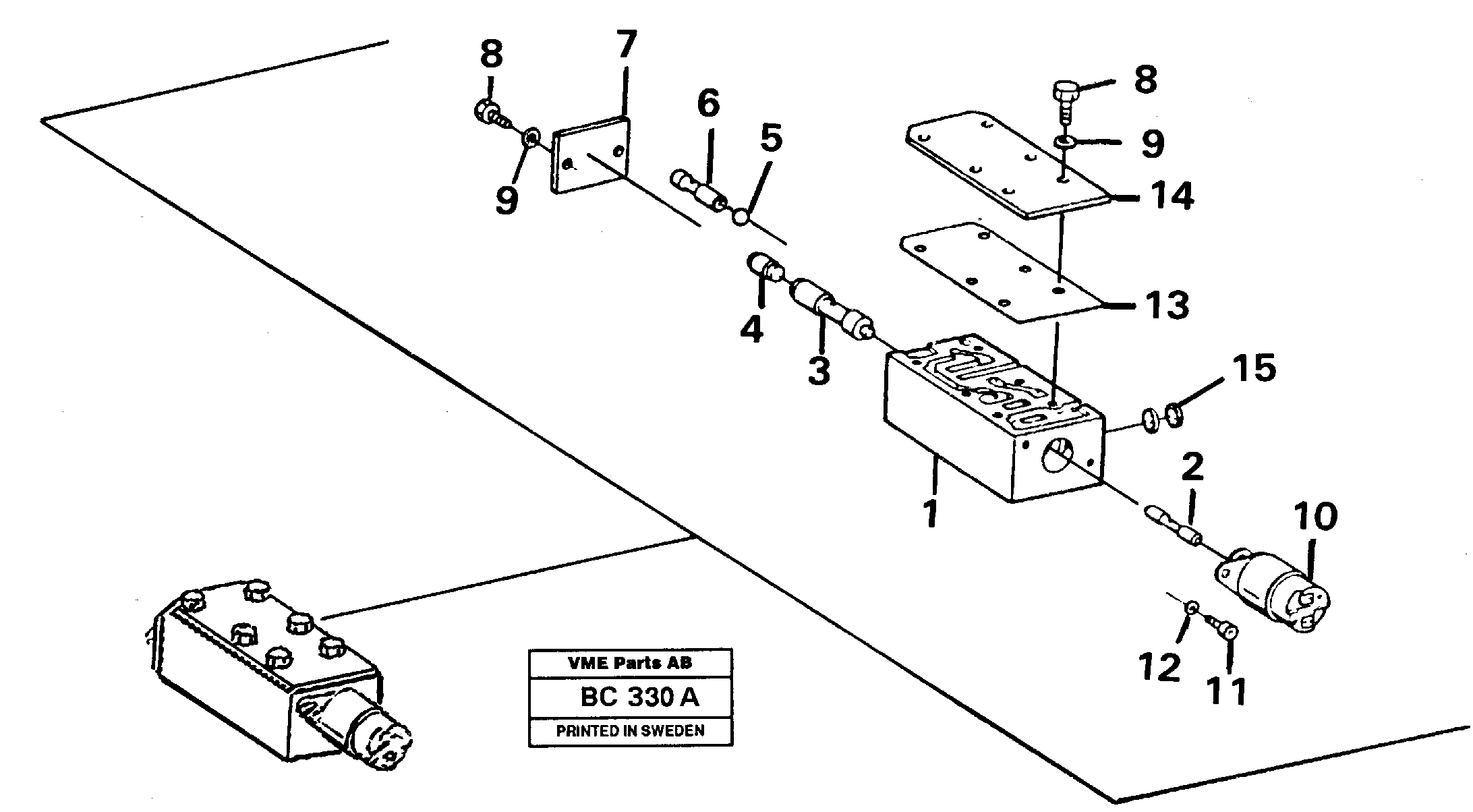 Valve, circuit body and return valve — volvo parts diagram