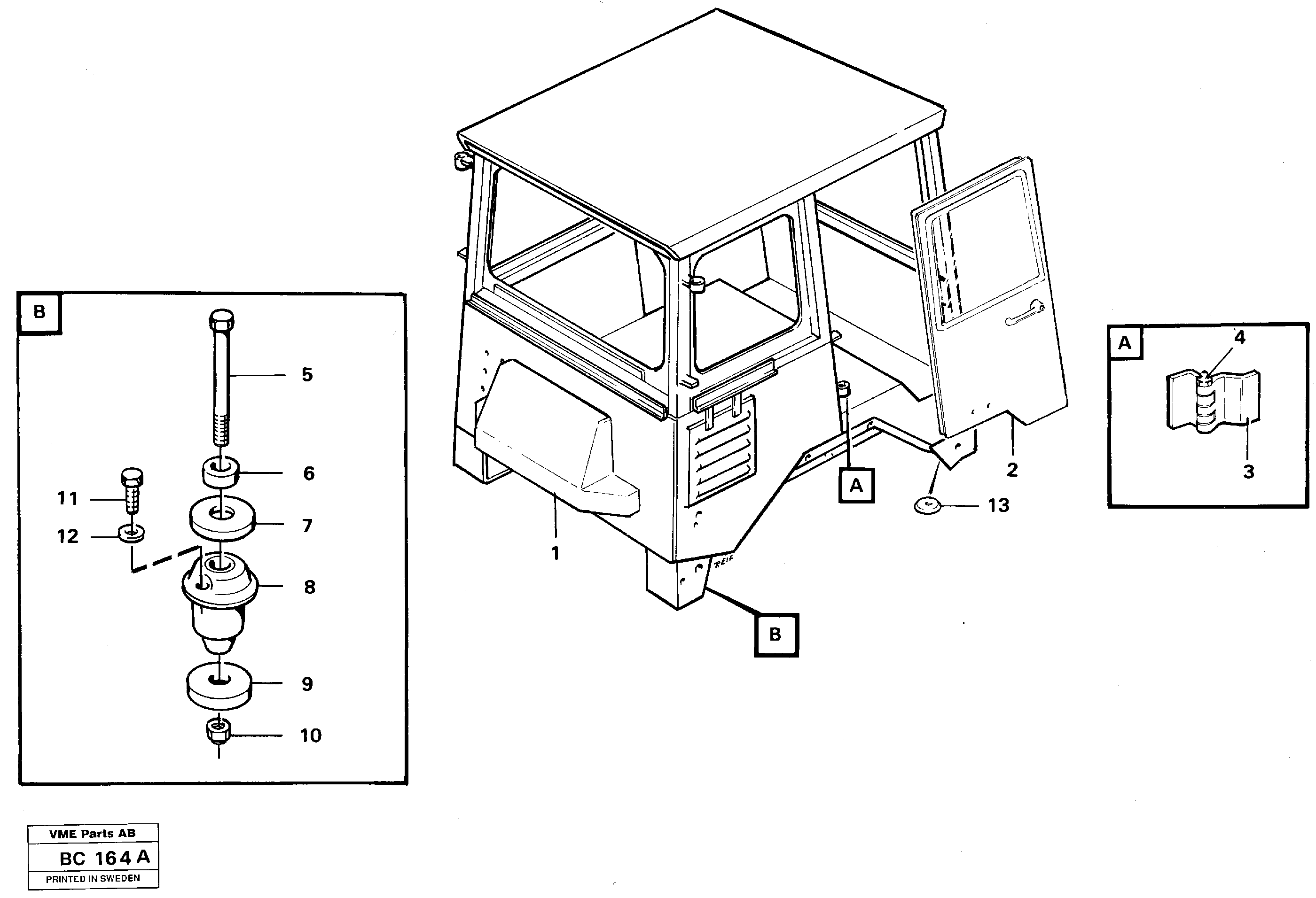 Cab  PROD NO 37058, 37068. — volvo parts diagram