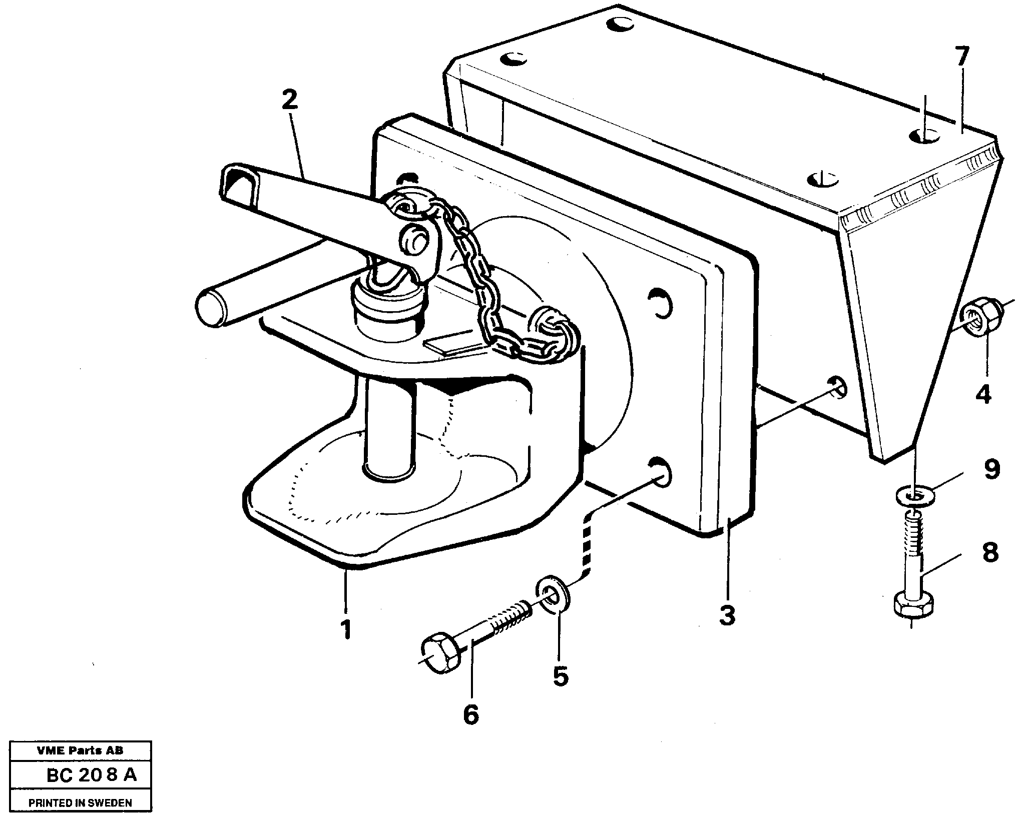 Towing brace  91861 6x6, 90392 4x4 — volvo parts diagram