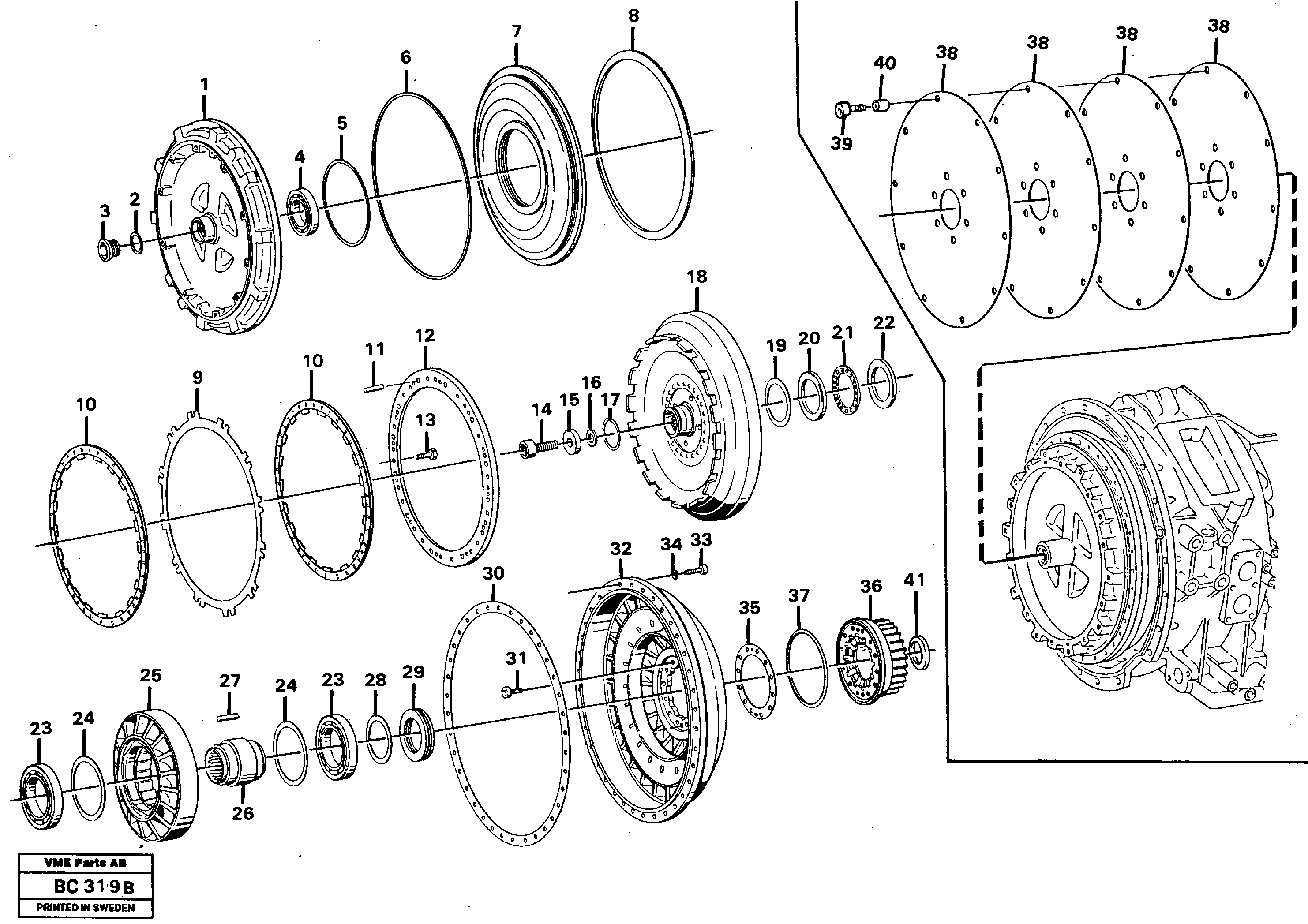 Torque converter — volvo parts diagram