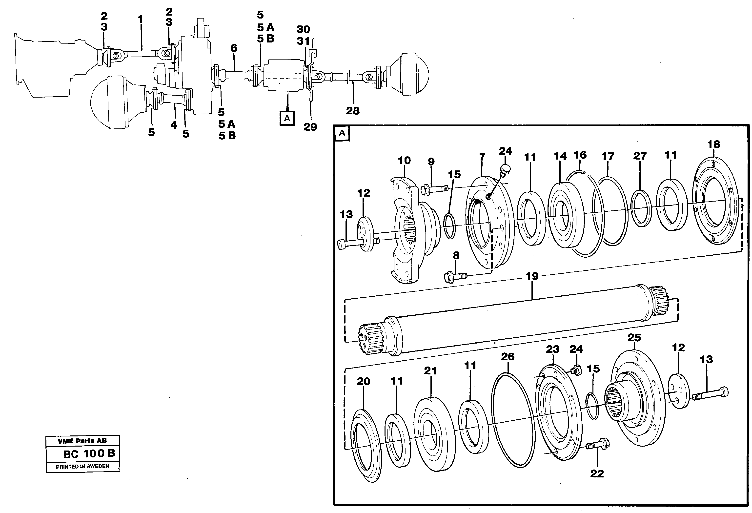 Power shafts — volvo parts diagram