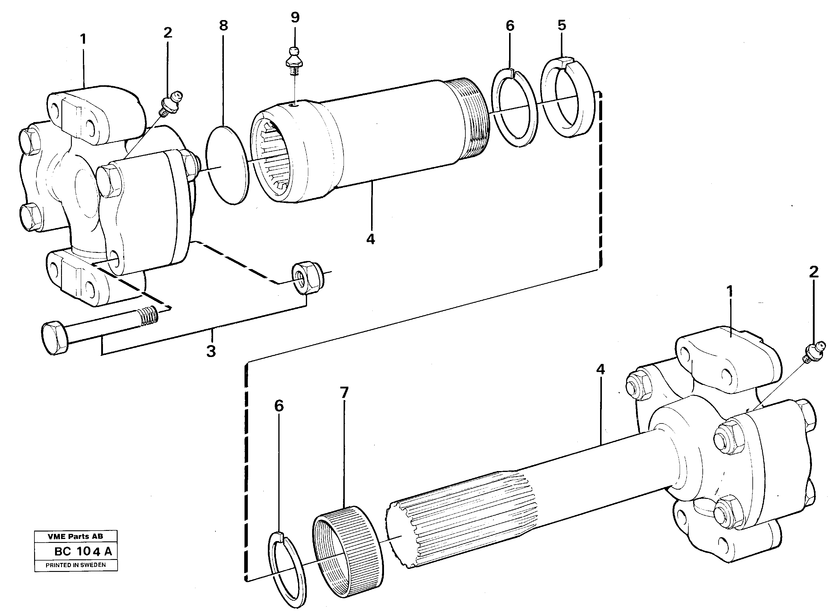 Propeller shaft — volvo parts diagram