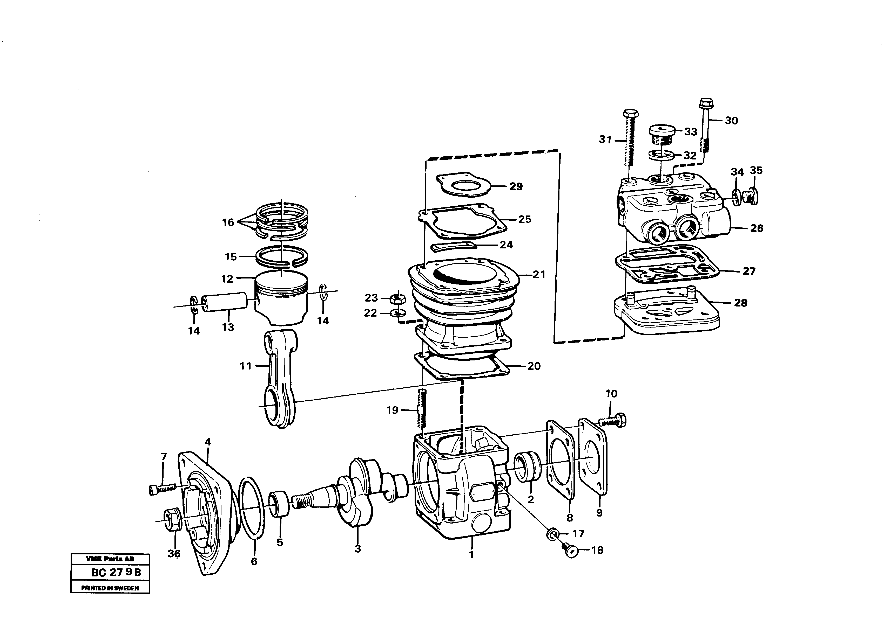 Air compressor — volvo parts diagram