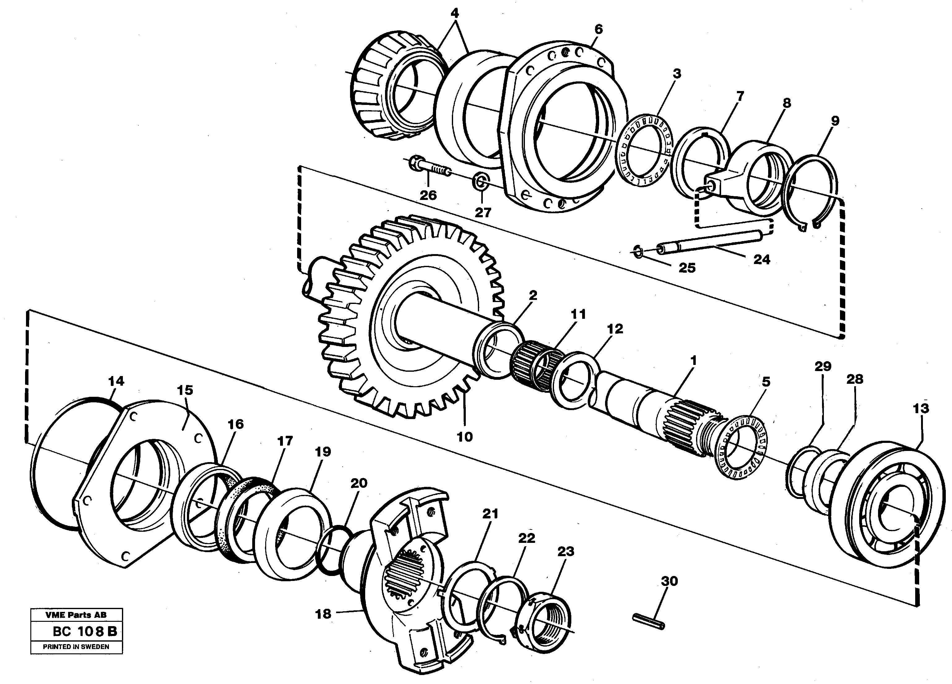 Drive shaft drop box, Fl 652 C — volvo parts diagram