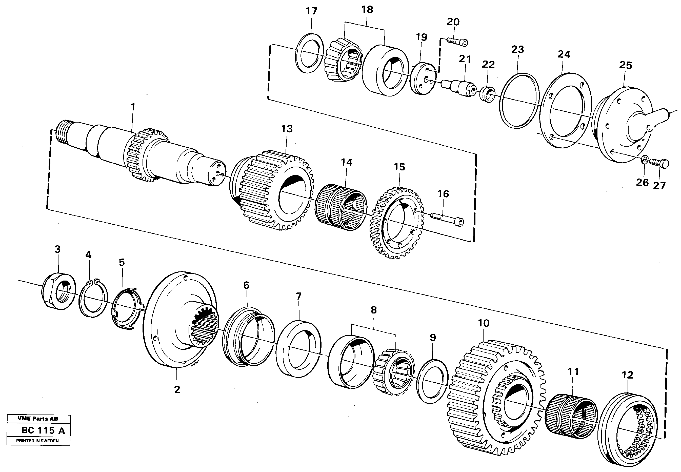 Upper shaft — volvo parts diagram