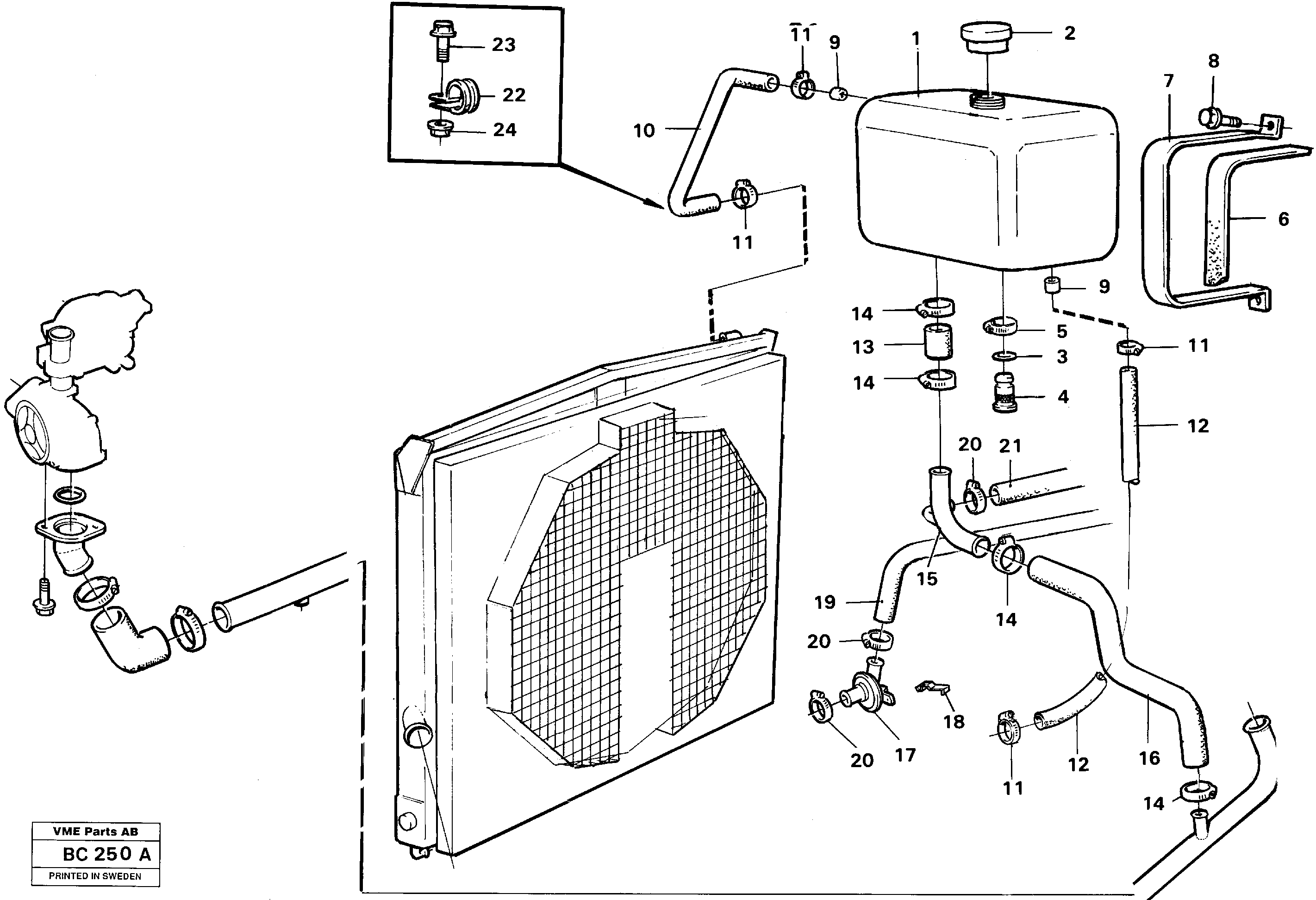 Expansion tank — volvo parts diagram