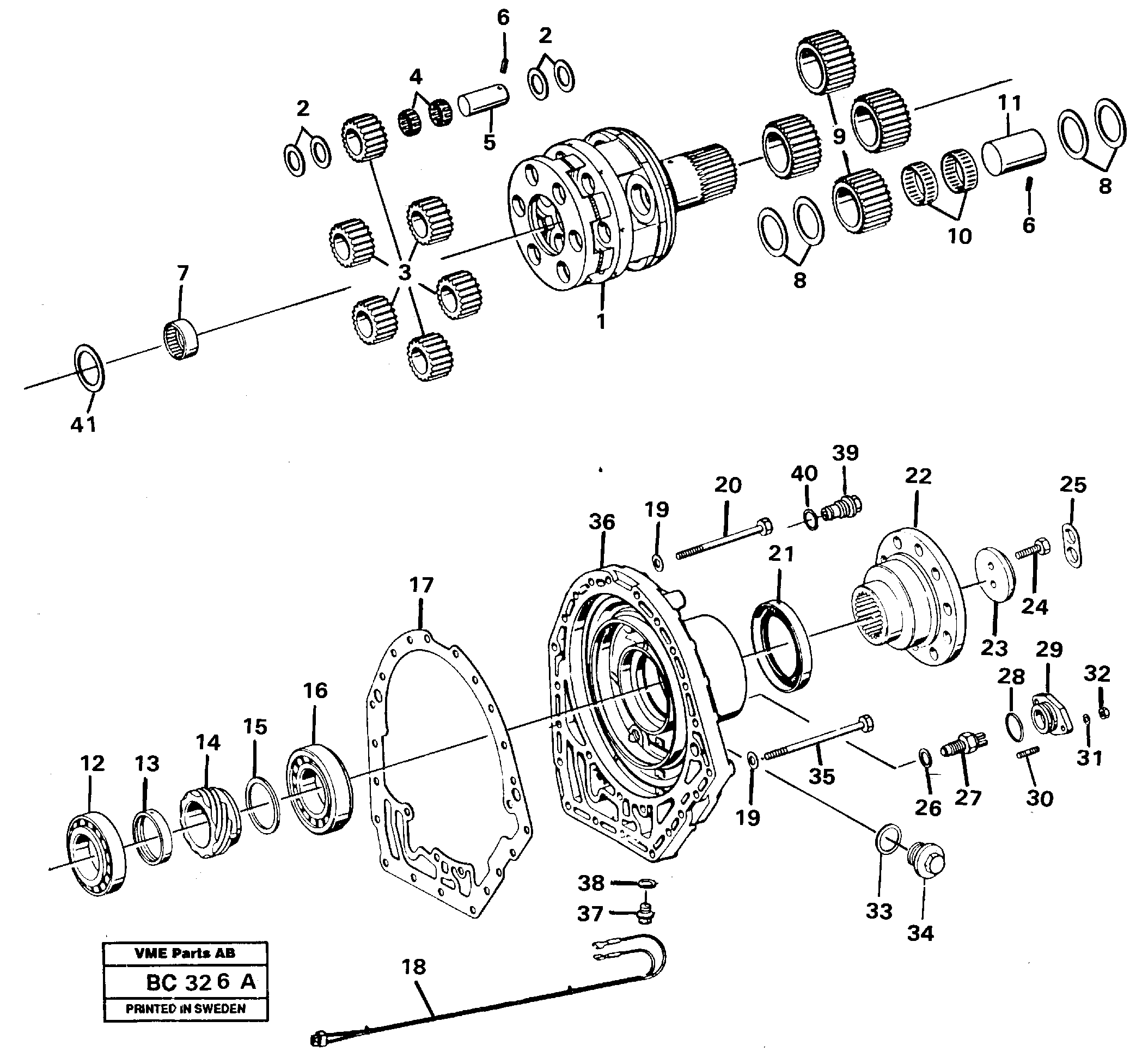 Output gear — volvo parts diagram