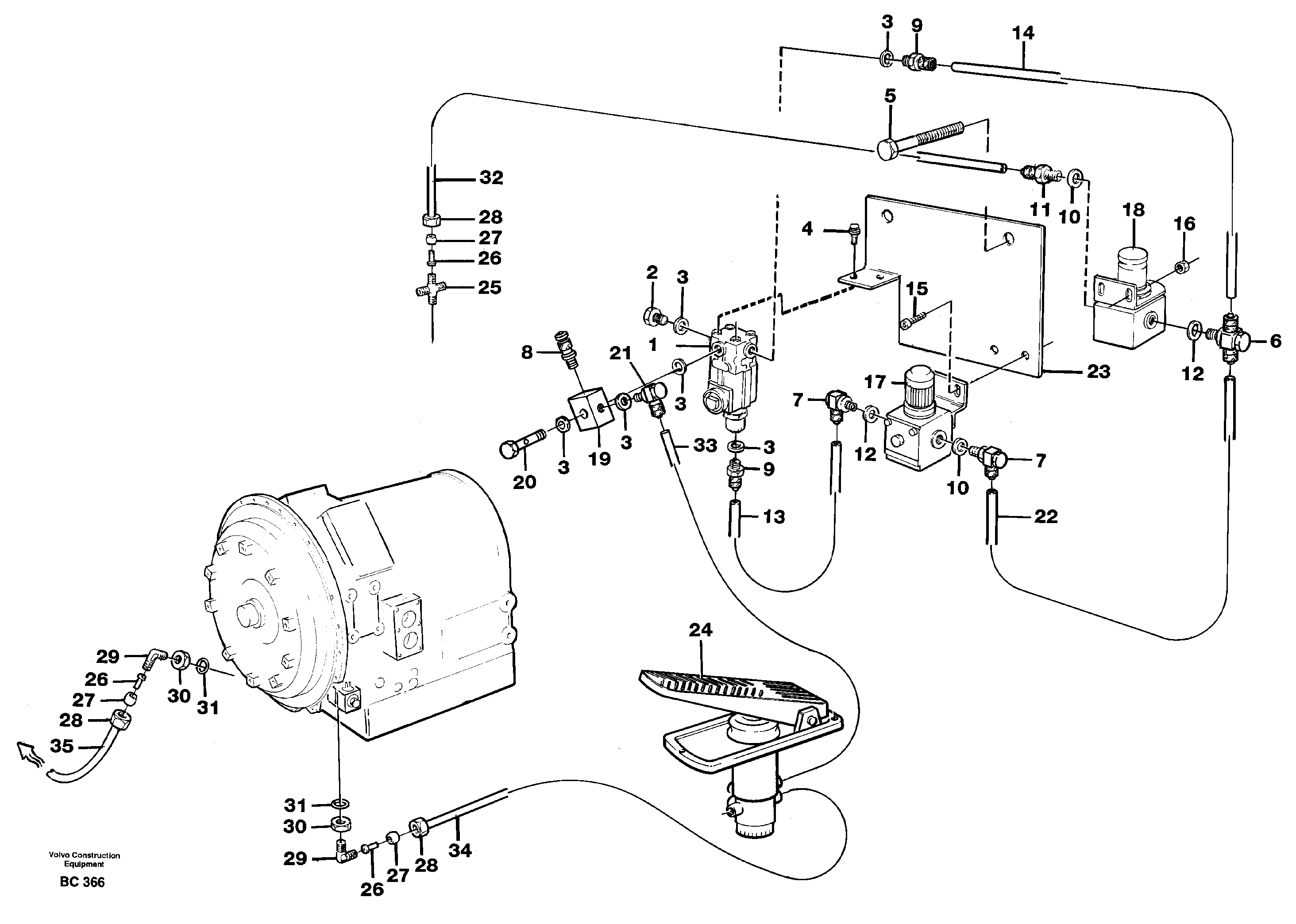 Air valve, retarder  CAB 4001 - 5071 — volvo parts diagram