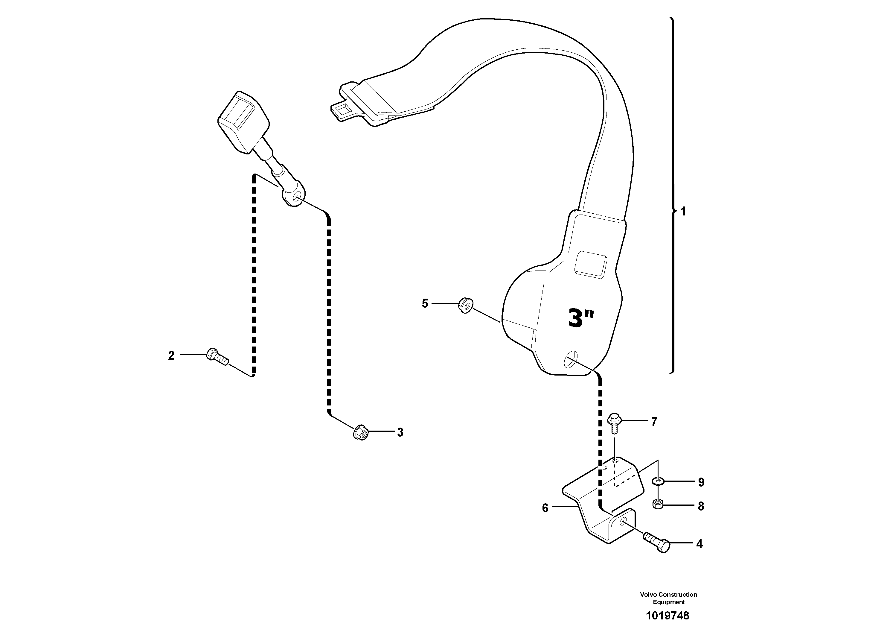 Safety belt  3 " — volvo parts diagram