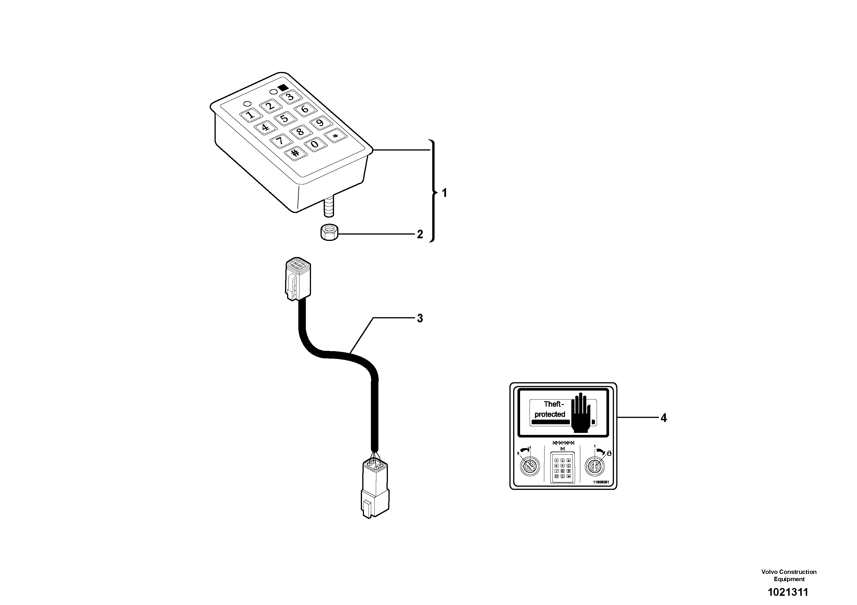 Coded keypad ( anti-start ) — volvo parts diagram
