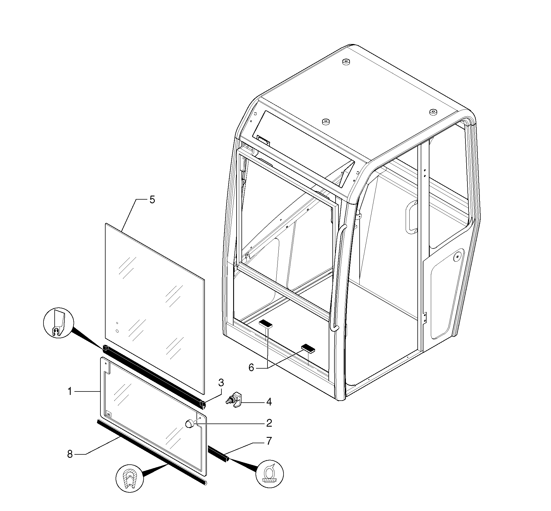 Cab : windshield — volvo parts diagram