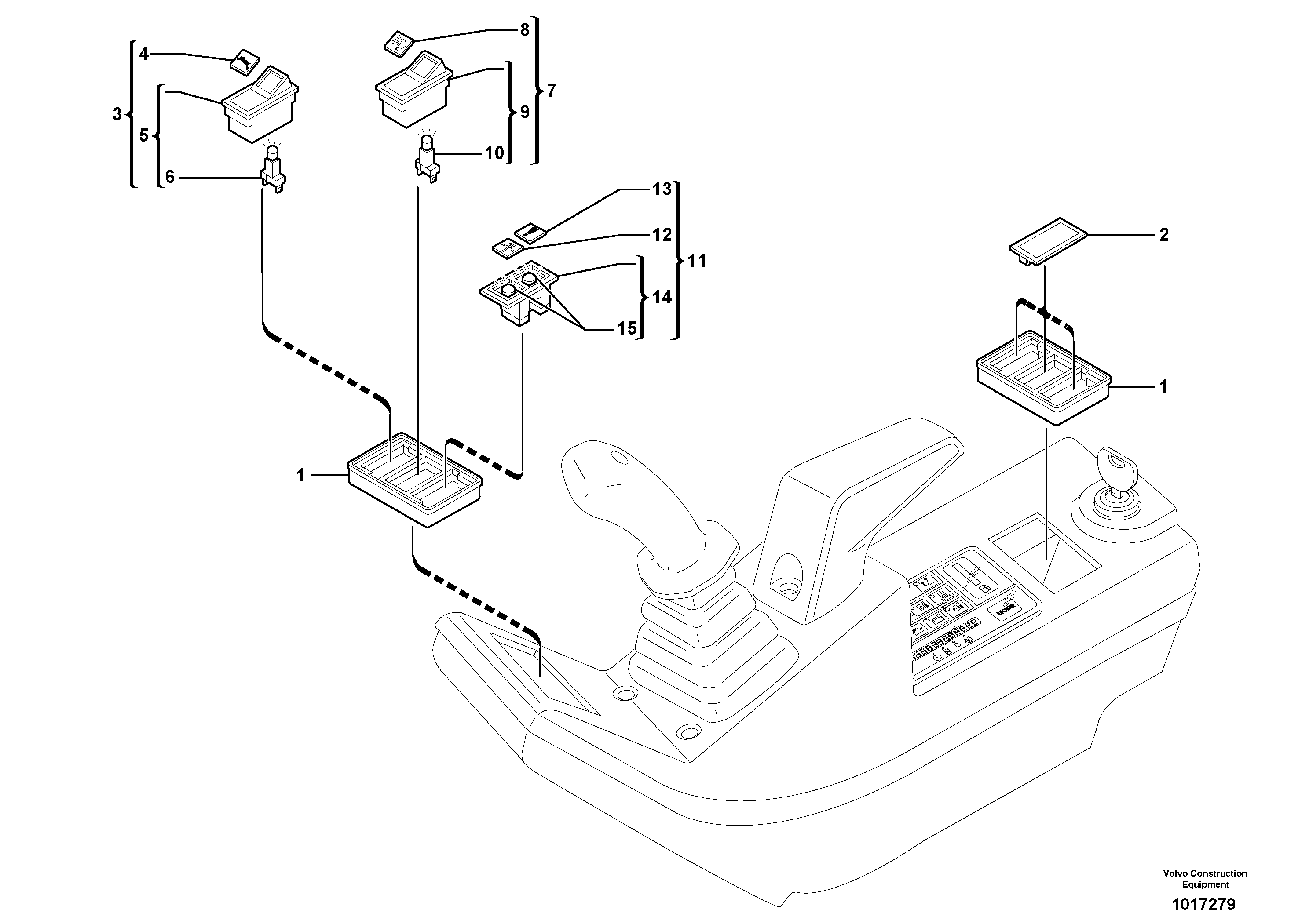 Operator's station : instrument panel ( right ) — volvo parts diagram