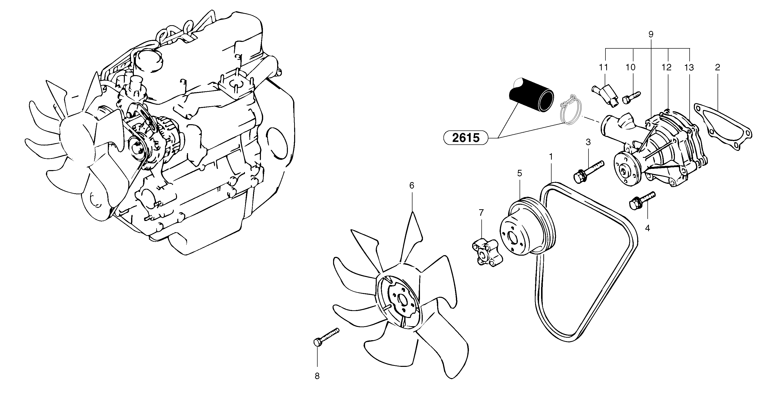 Water pump — volvo parts diagram