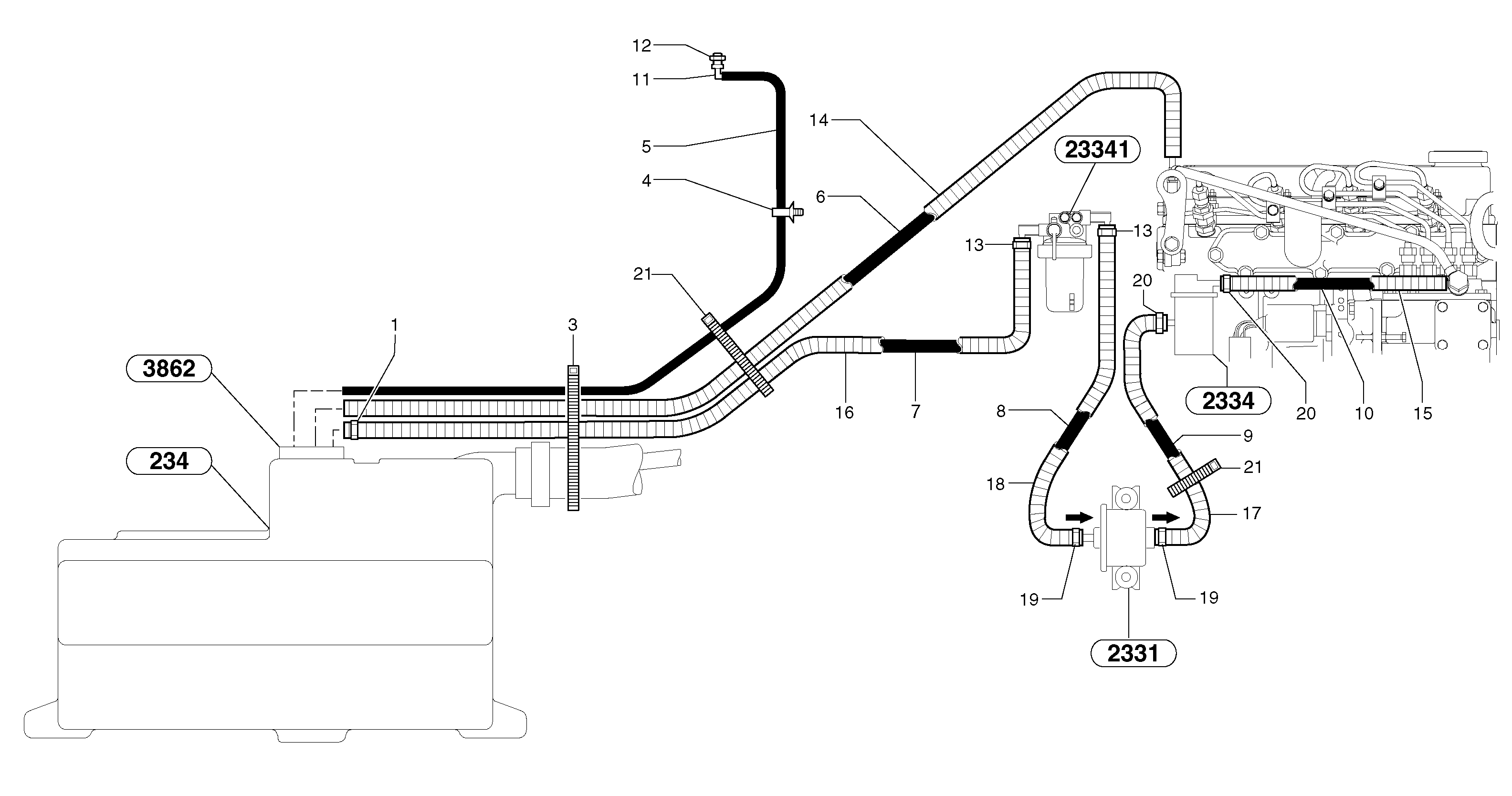 Fuel circuit — volvo parts diagram