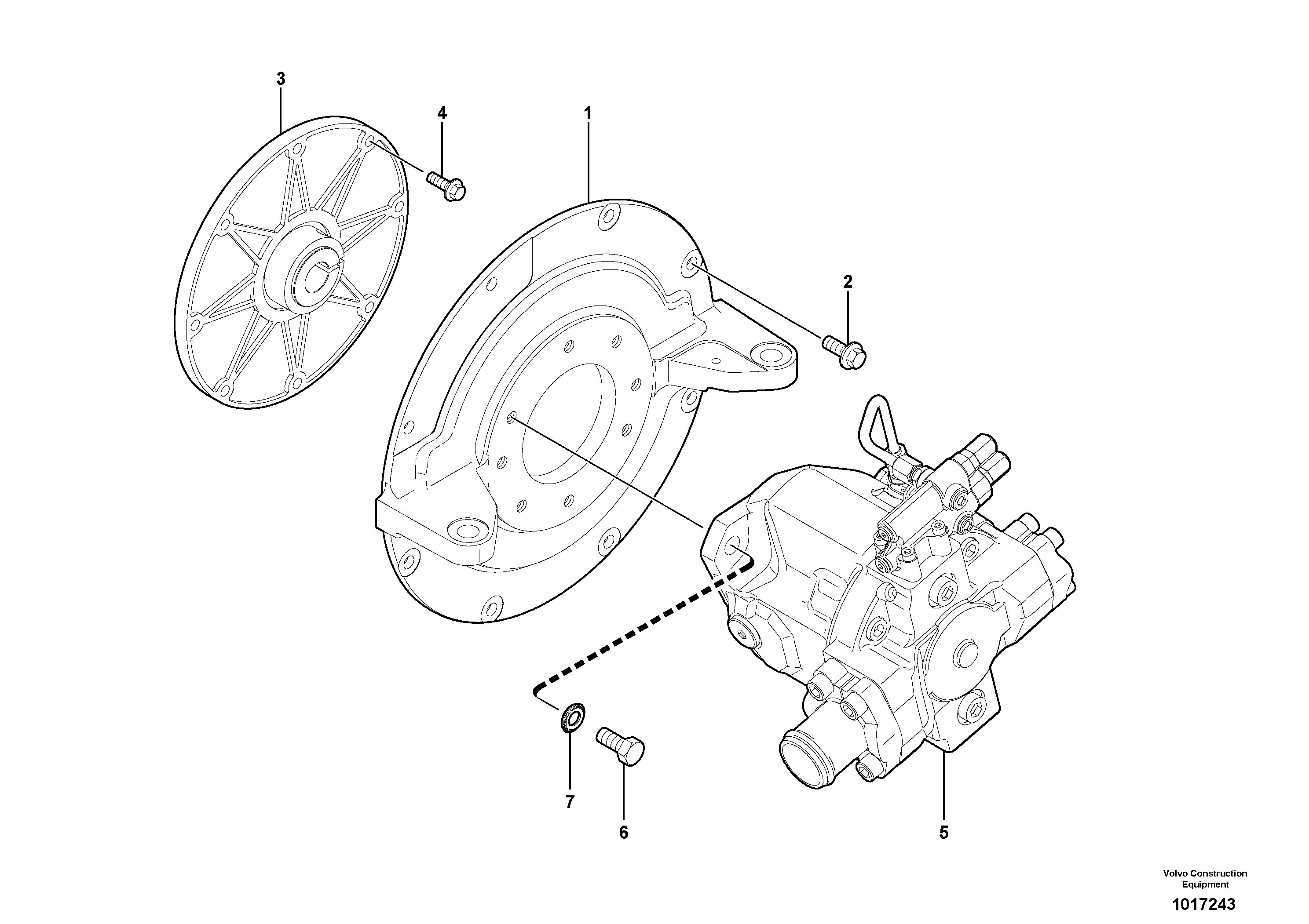 Engine coupling / hydraulic pump — volvo parts diagram
