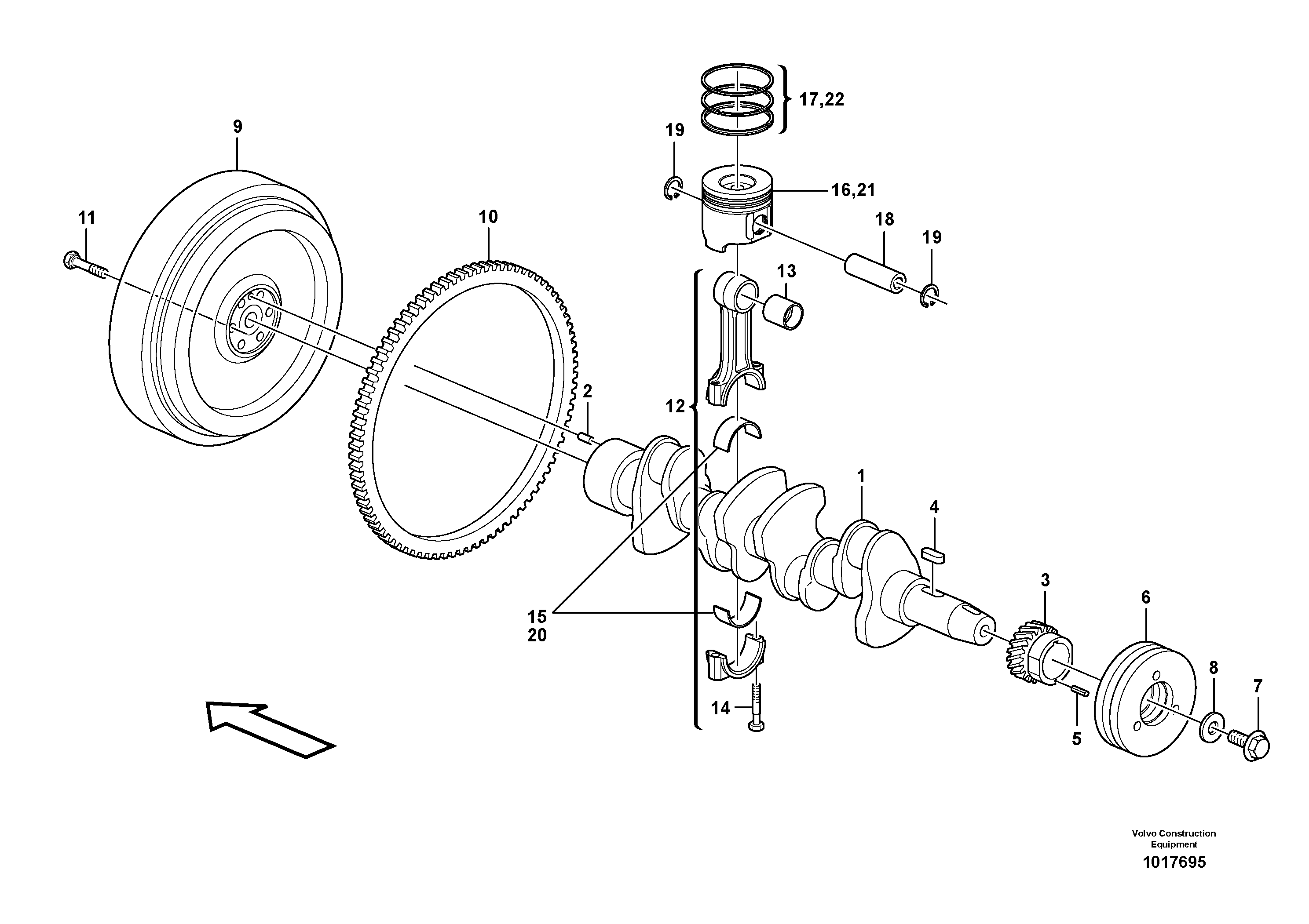 Crankshaft and related parts — volvo parts diagram