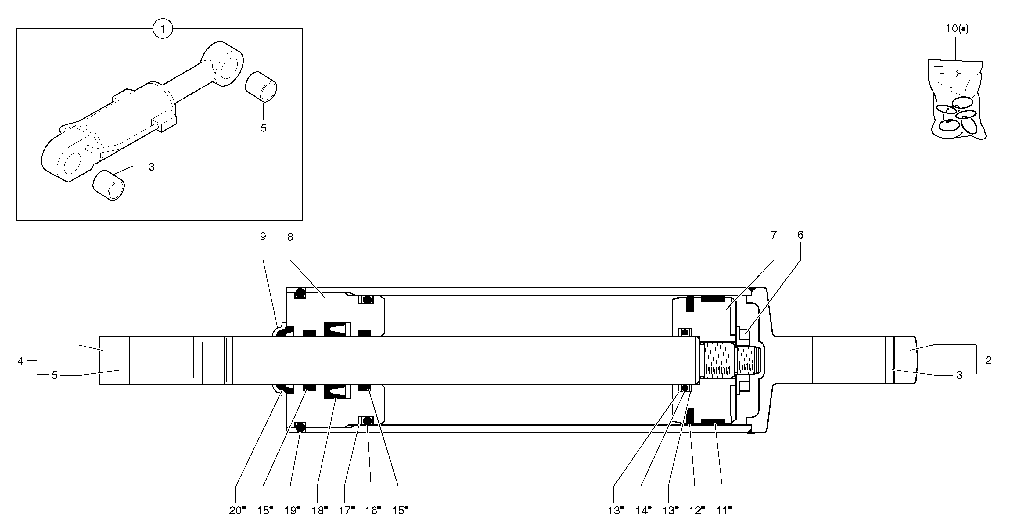 Dozer blade cylinder — volvo parts diagram