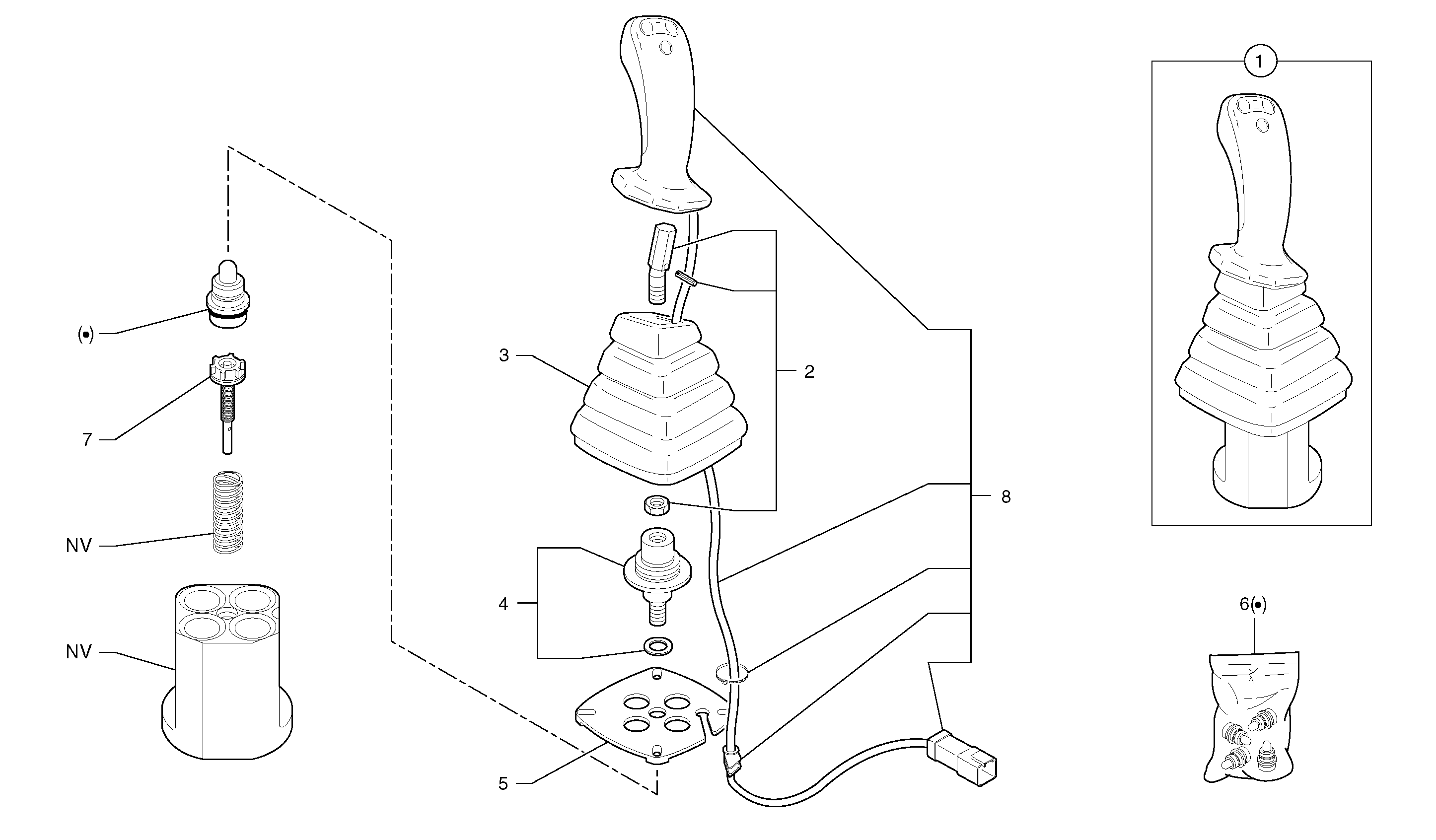 Control lever : boom / bucket ( right )  RH — volvo parts diagram