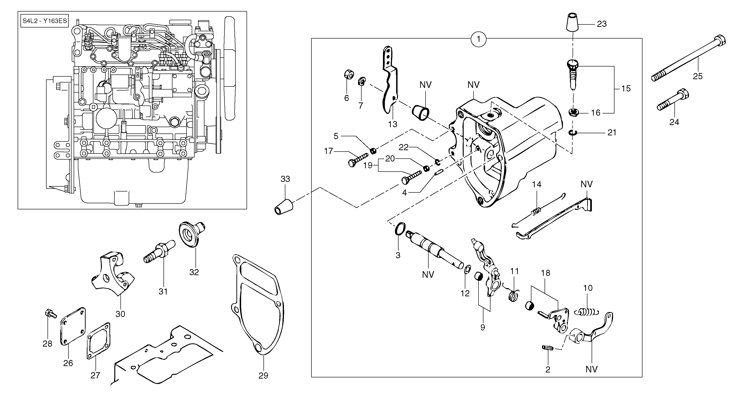 Engine injection pump control  S4L2-Y163ES — volvo parts diagram