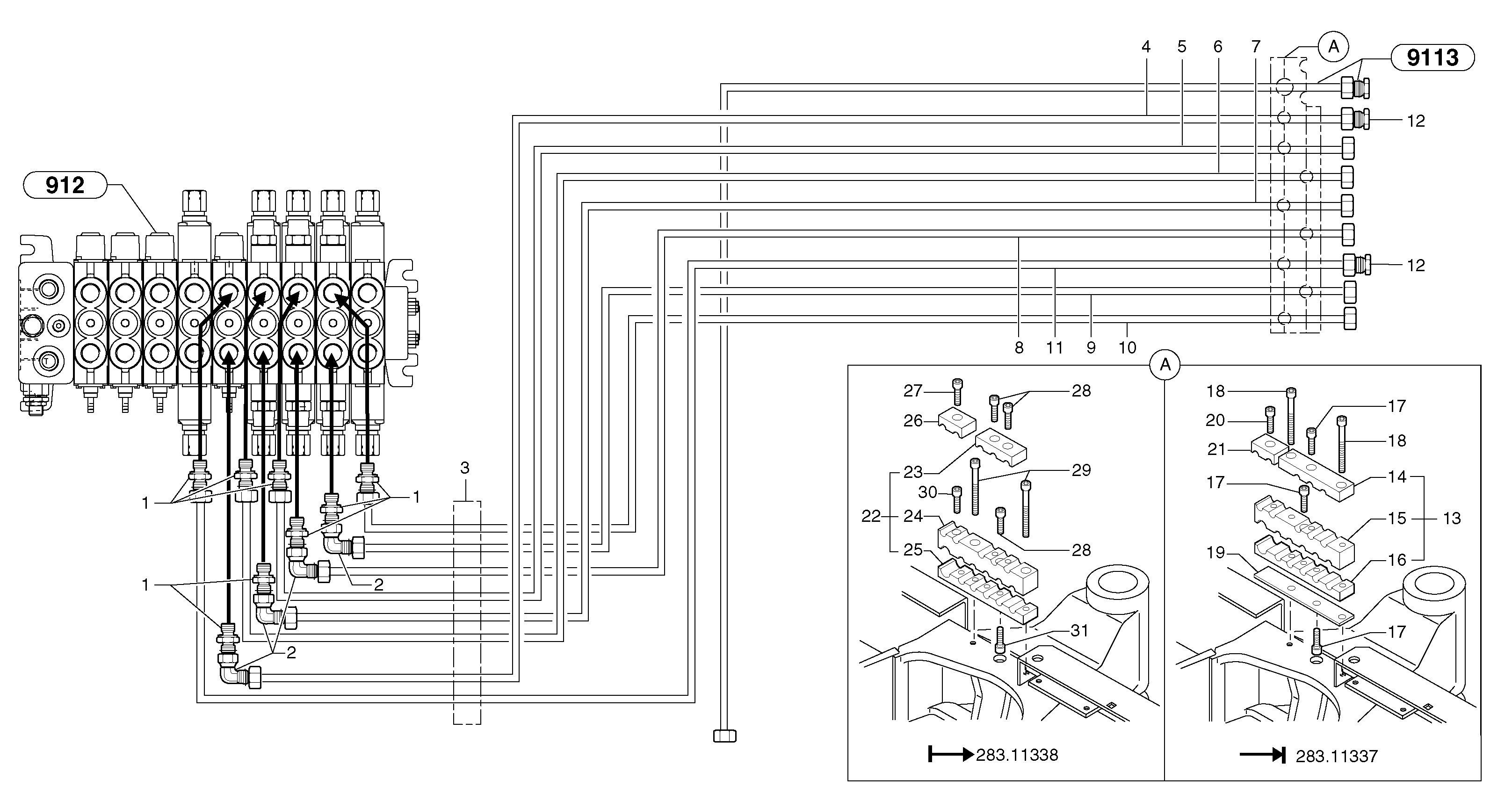 Hydraulic circuit ( platform ) — volvo parts diagram