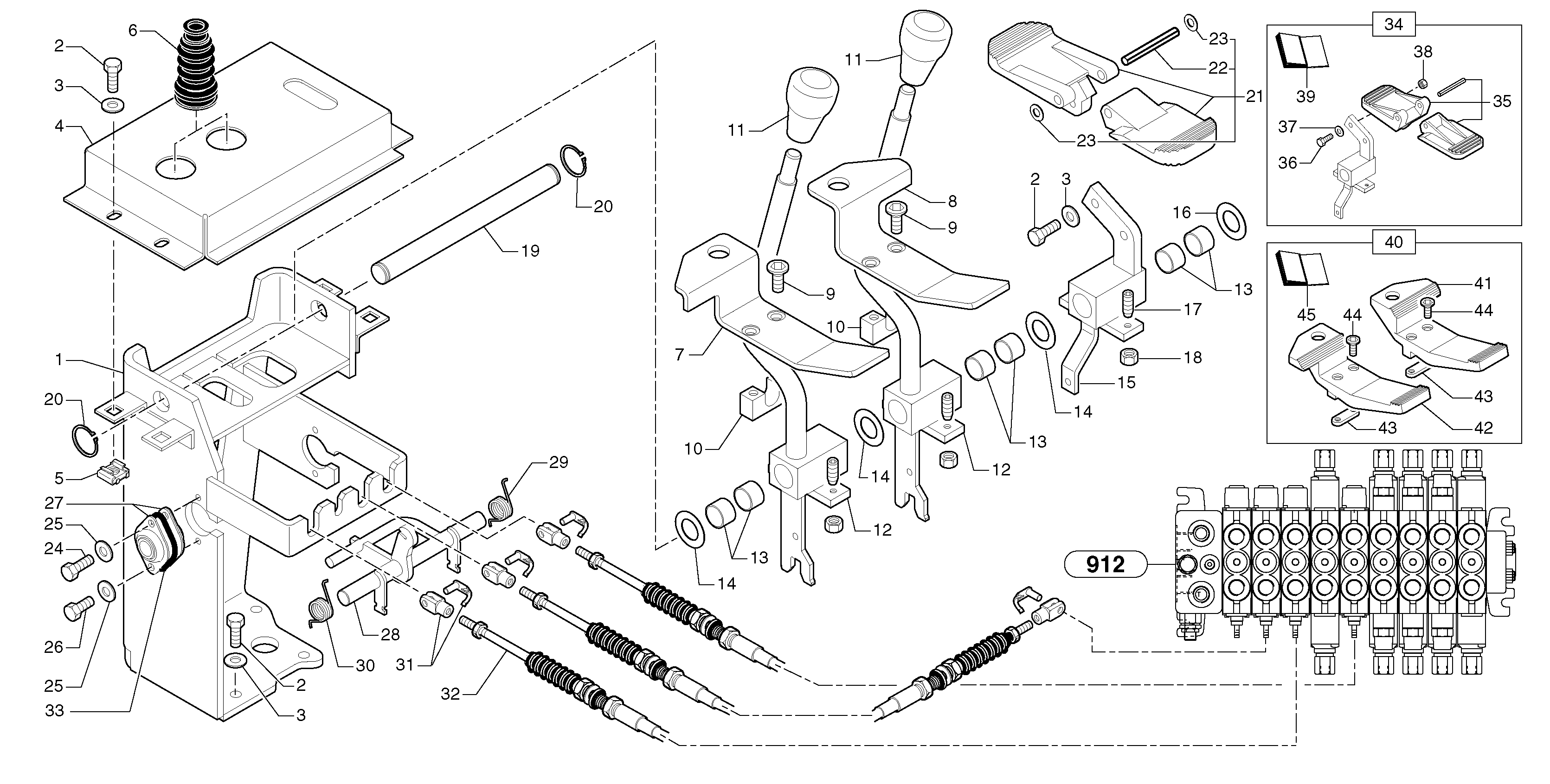 Control levers : steel pedal — volvo parts diagram