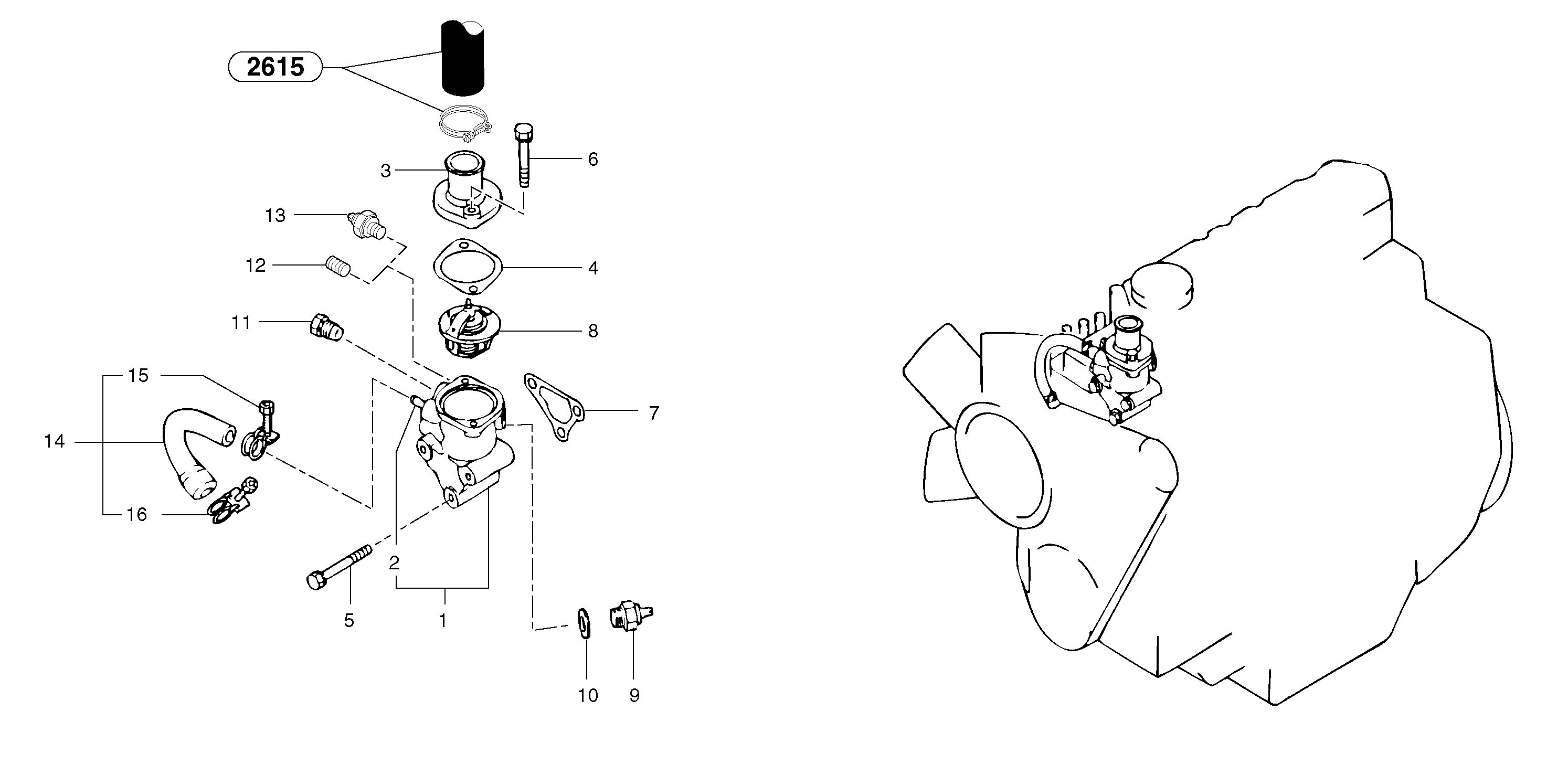 Thermostat — volvo parts diagram