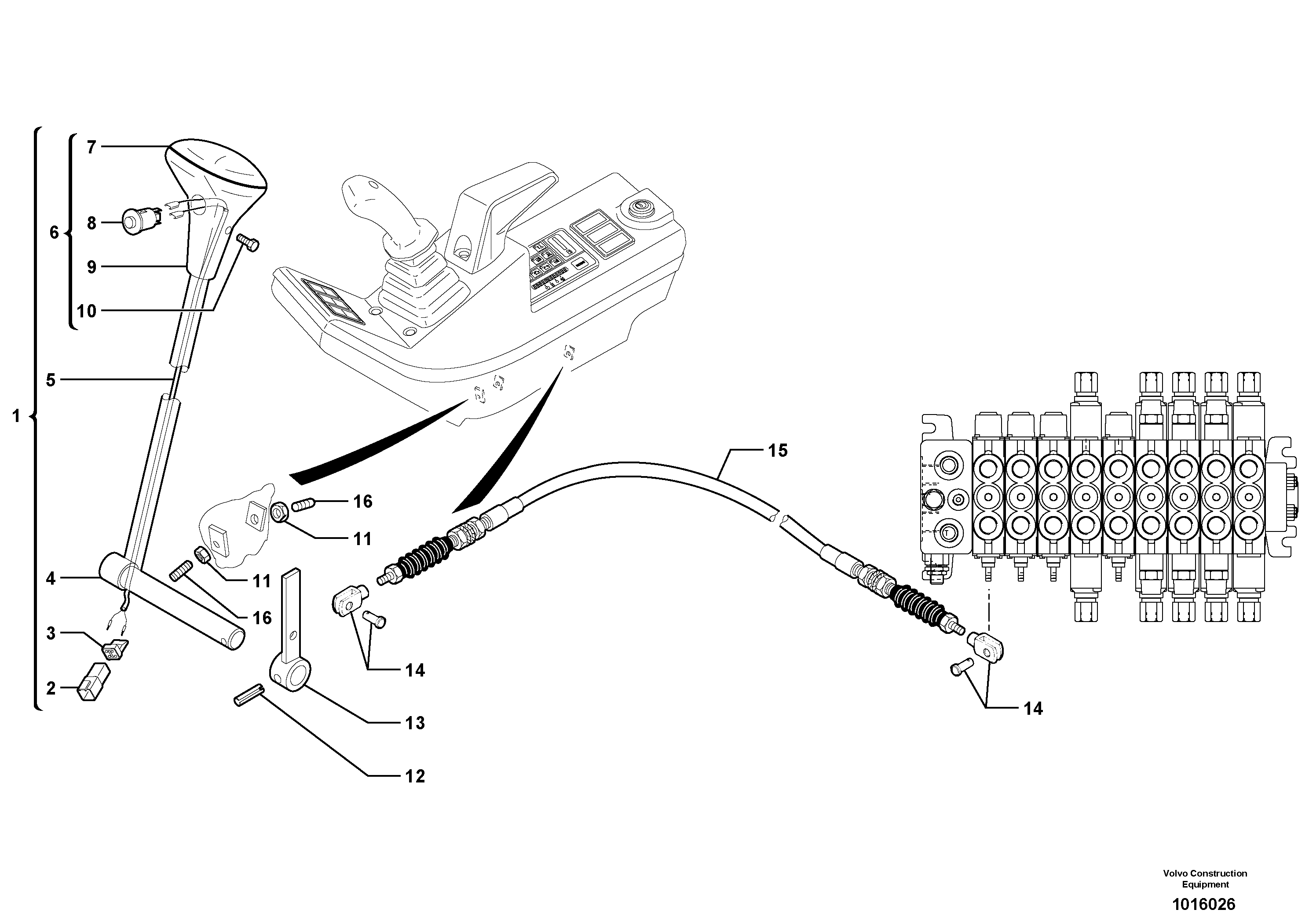 Control lever : dozer blade — volvo parts diagram