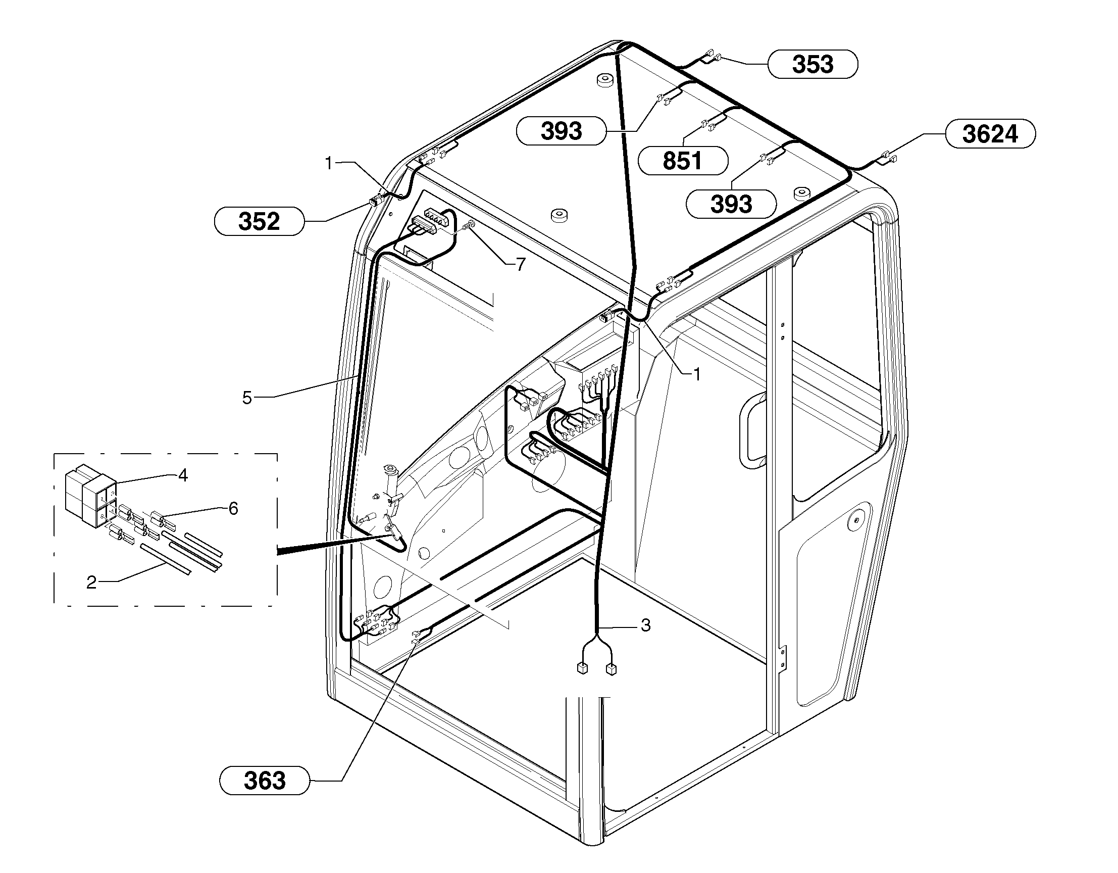 Electrical system / cab — volvo parts diagram