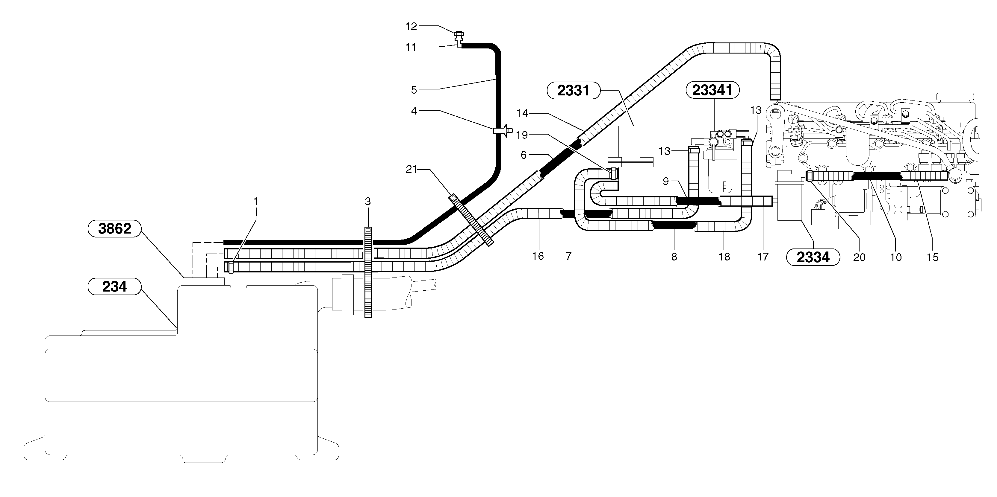 Fuel circuit — volvo parts diagram