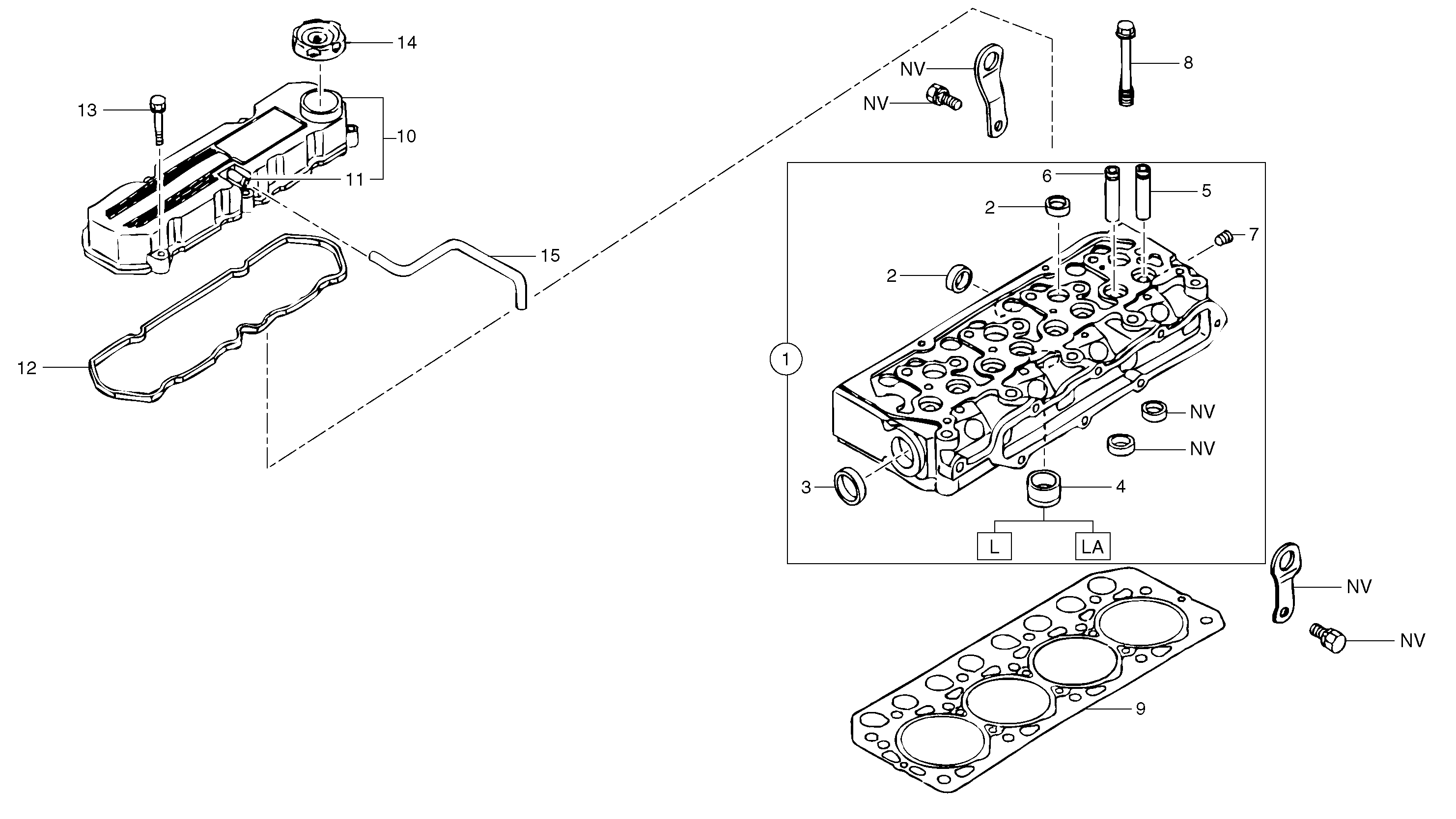 Cylinder head — volvo parts diagram