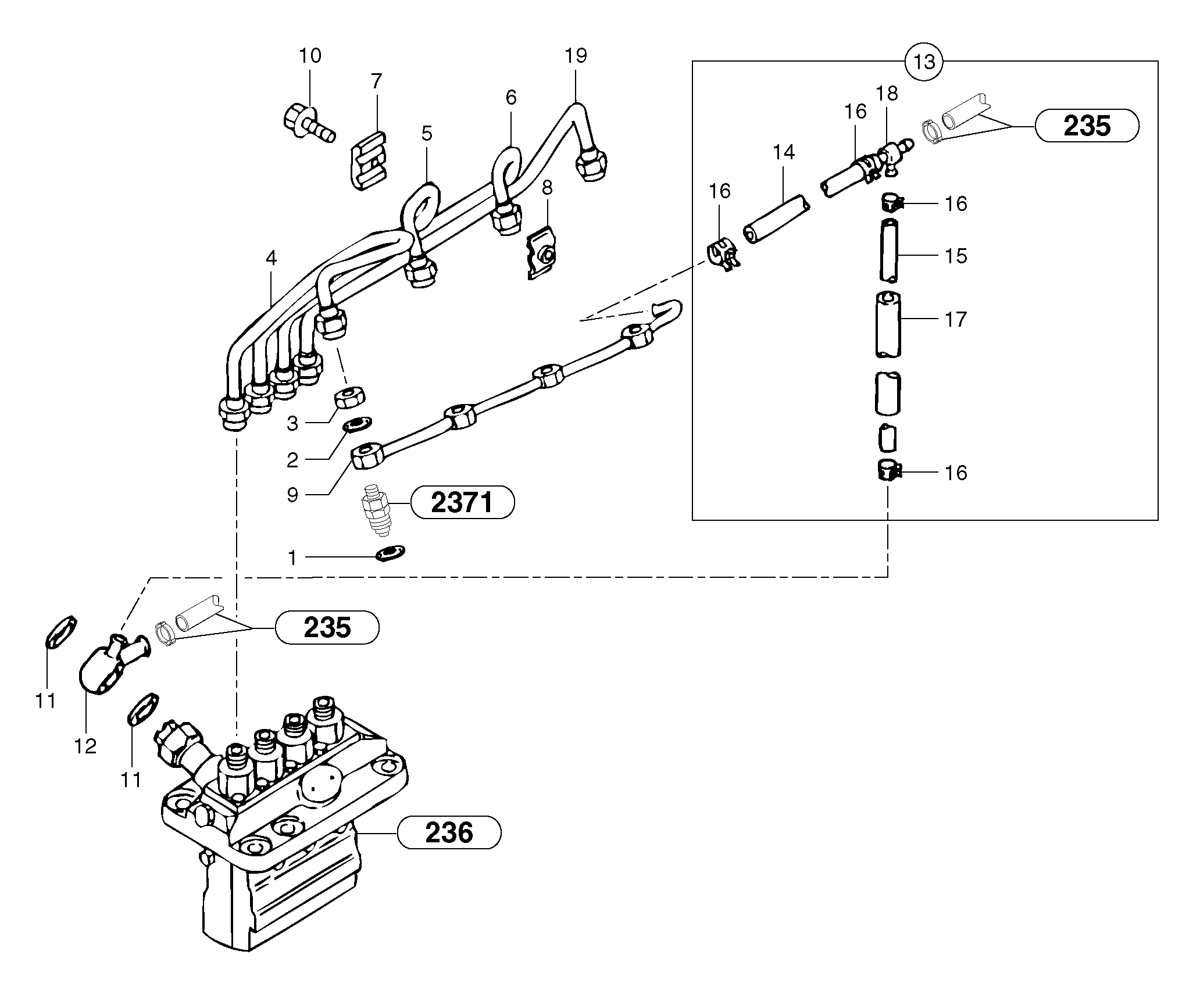 Fuel circuit : injection pump — volvo parts diagram