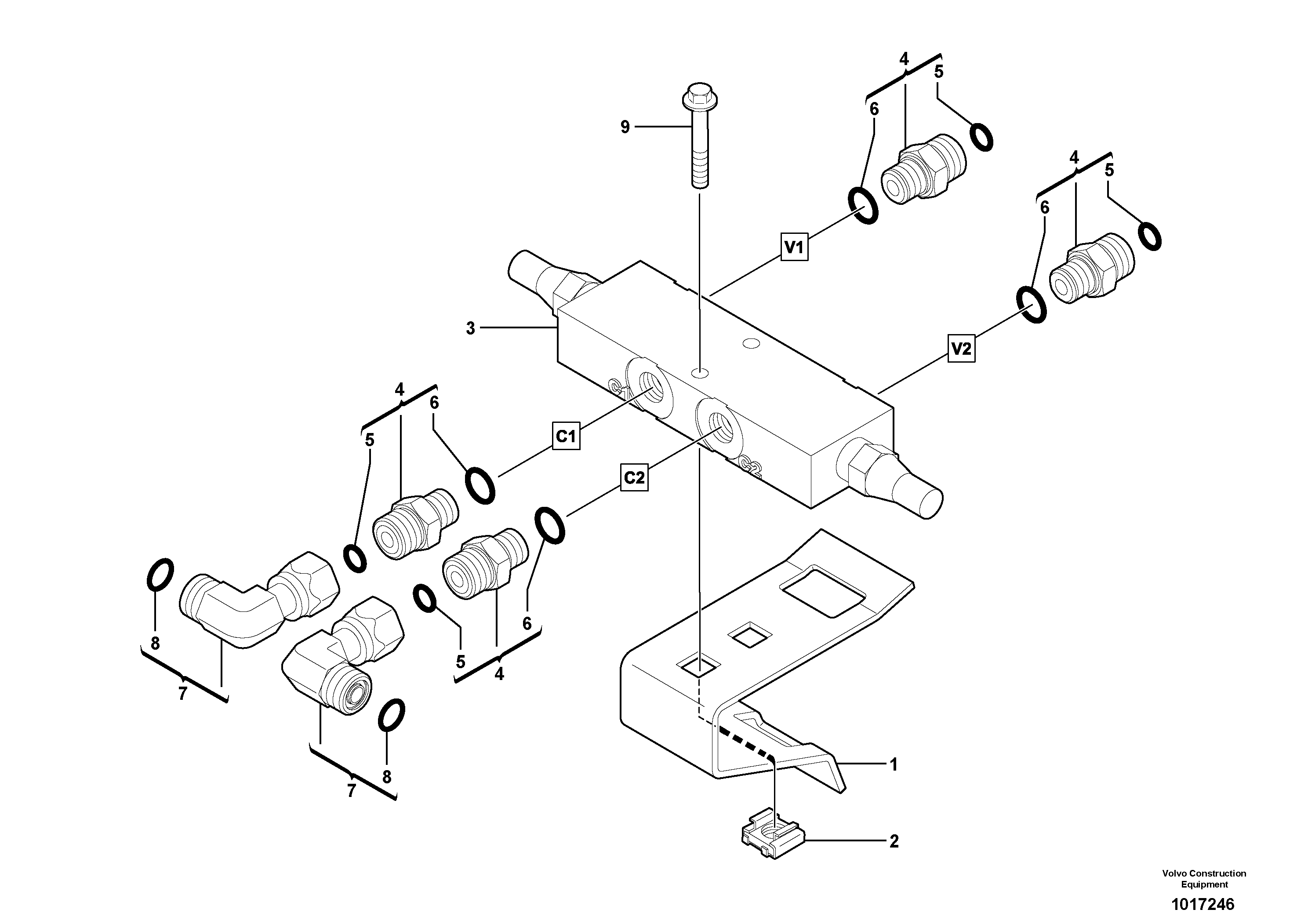 Balancing valve ( offset cylinder ) — volvo parts diagram