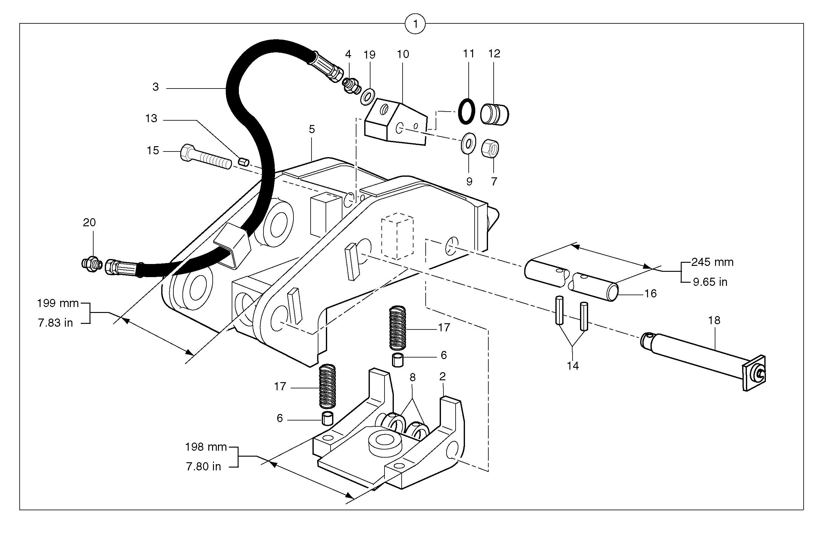 Tool holder / hydraulic control — volvo parts diagram
