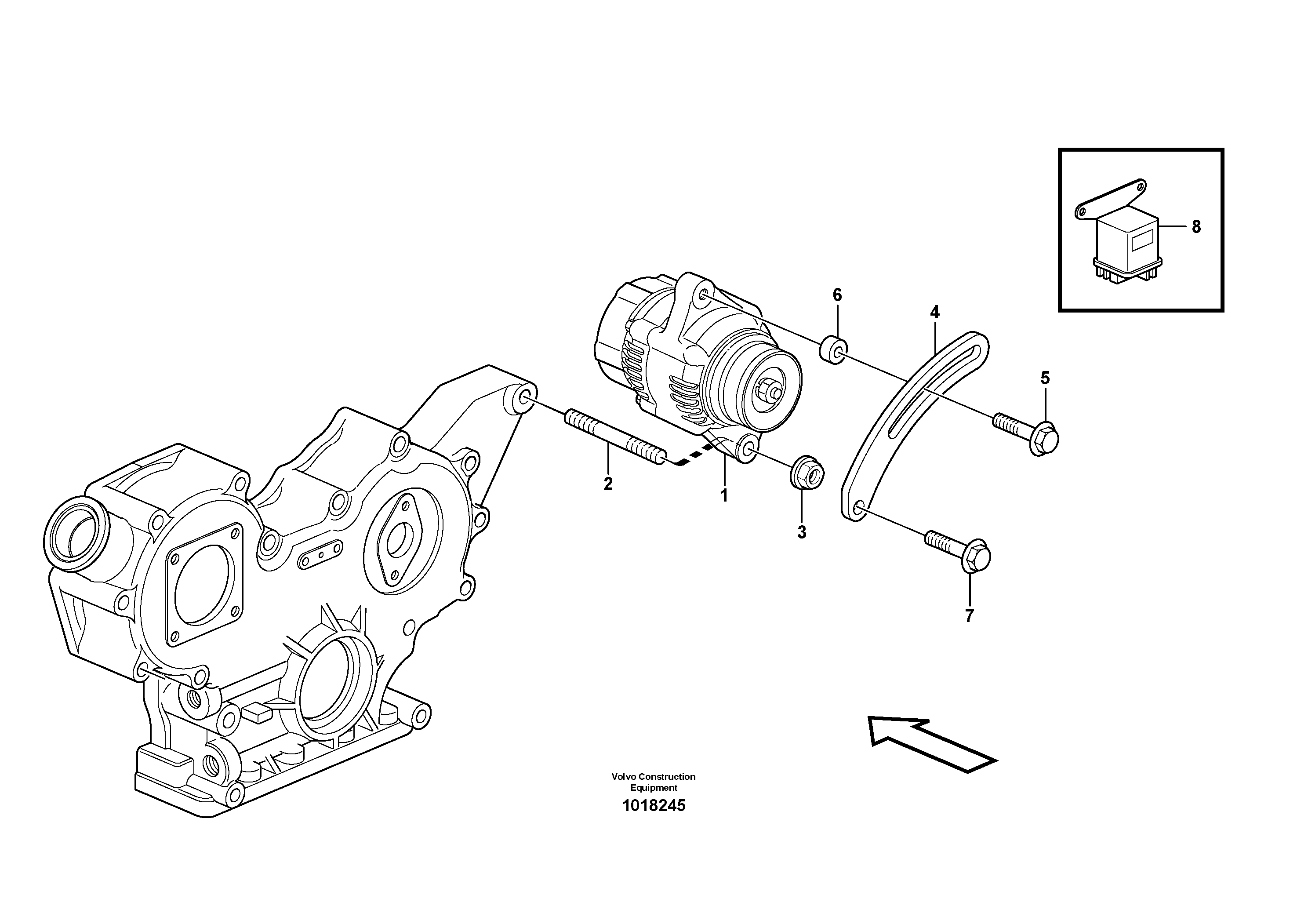 Alternator with assembling details — volvo parts diagram