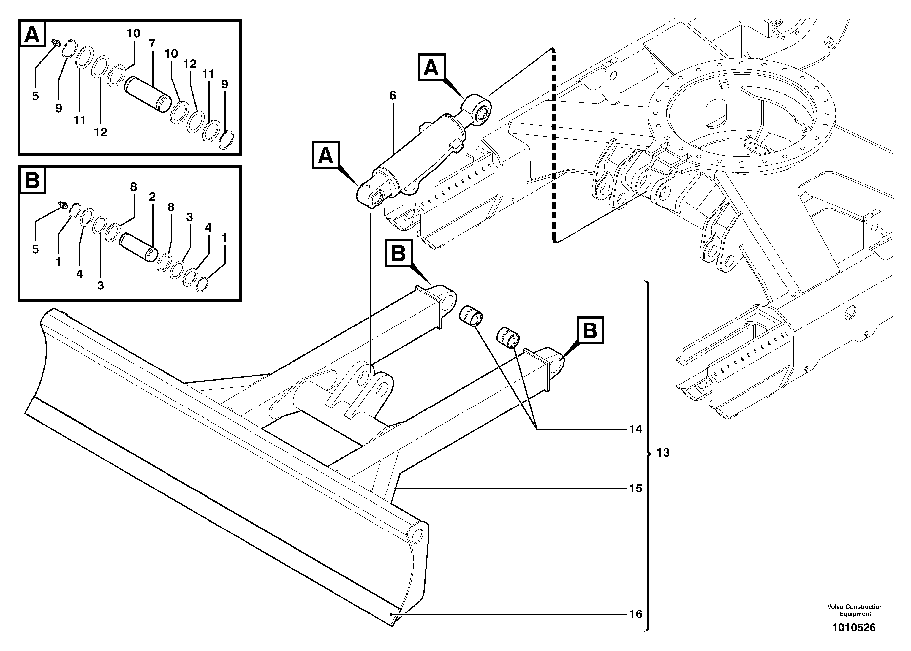 Dozer blade — volvo parts diagram