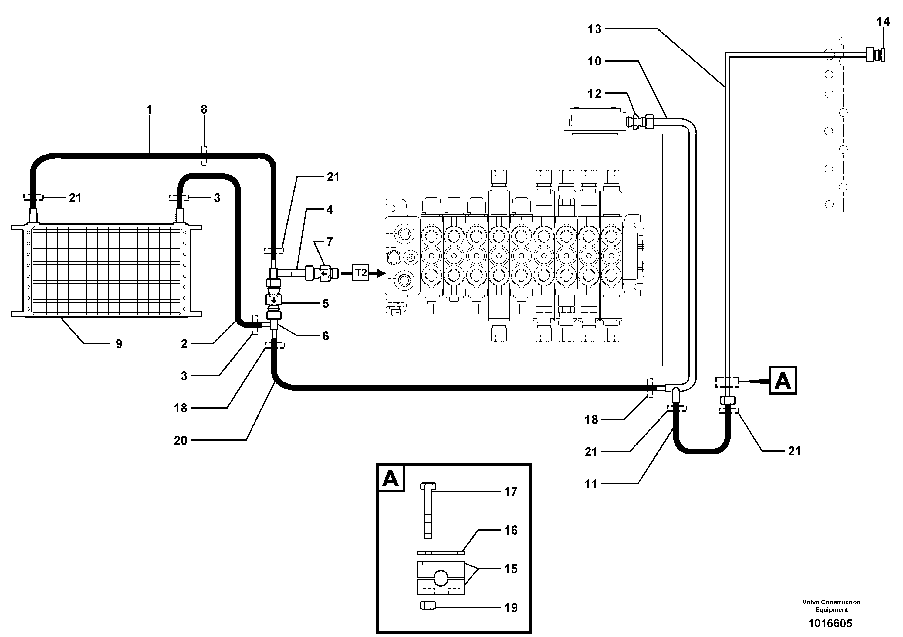Hydr. circuit. ( Oil cooler ) — volvo parts diagram