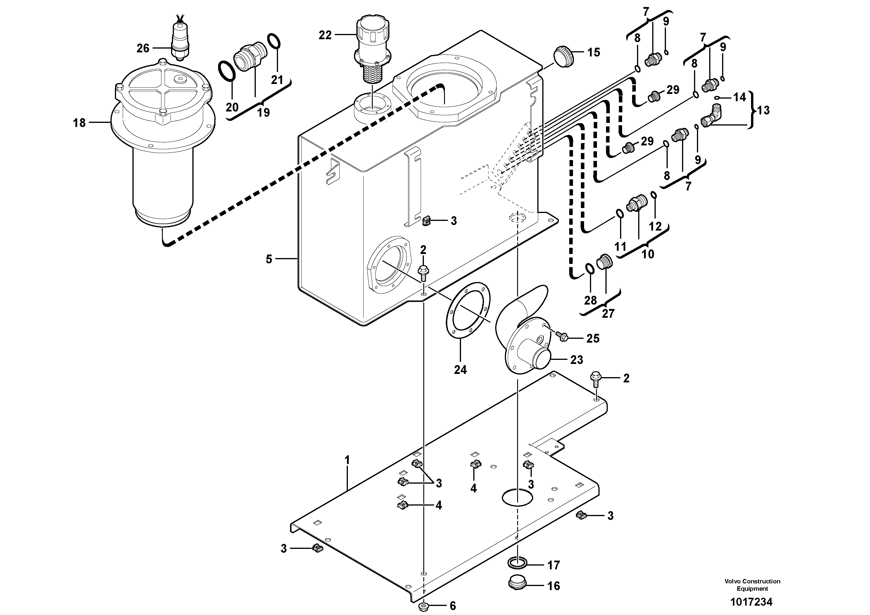 Hydraulic tank — volvo parts diagram