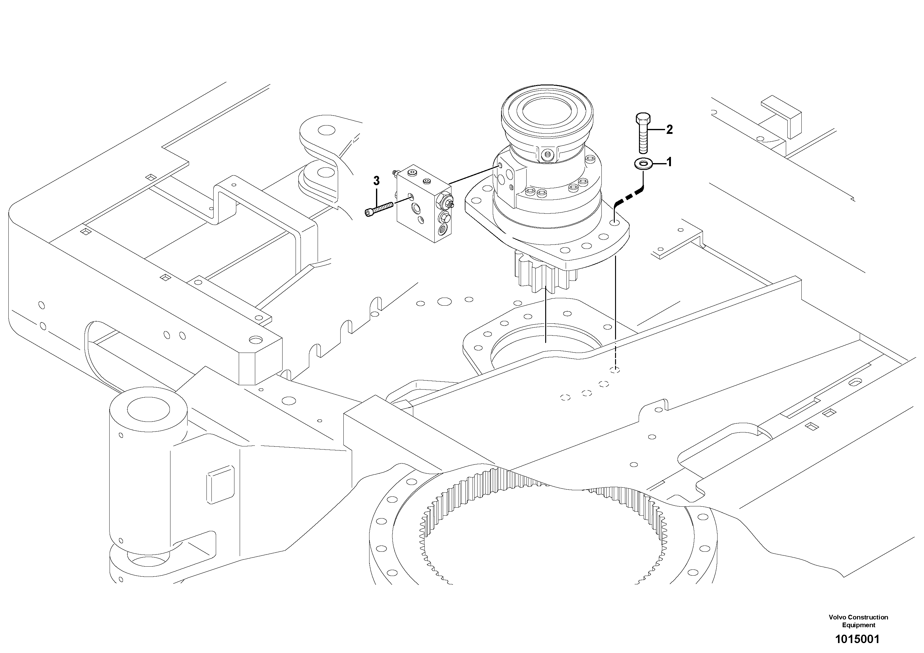 Slewing gear motor installation — volvo parts diagram