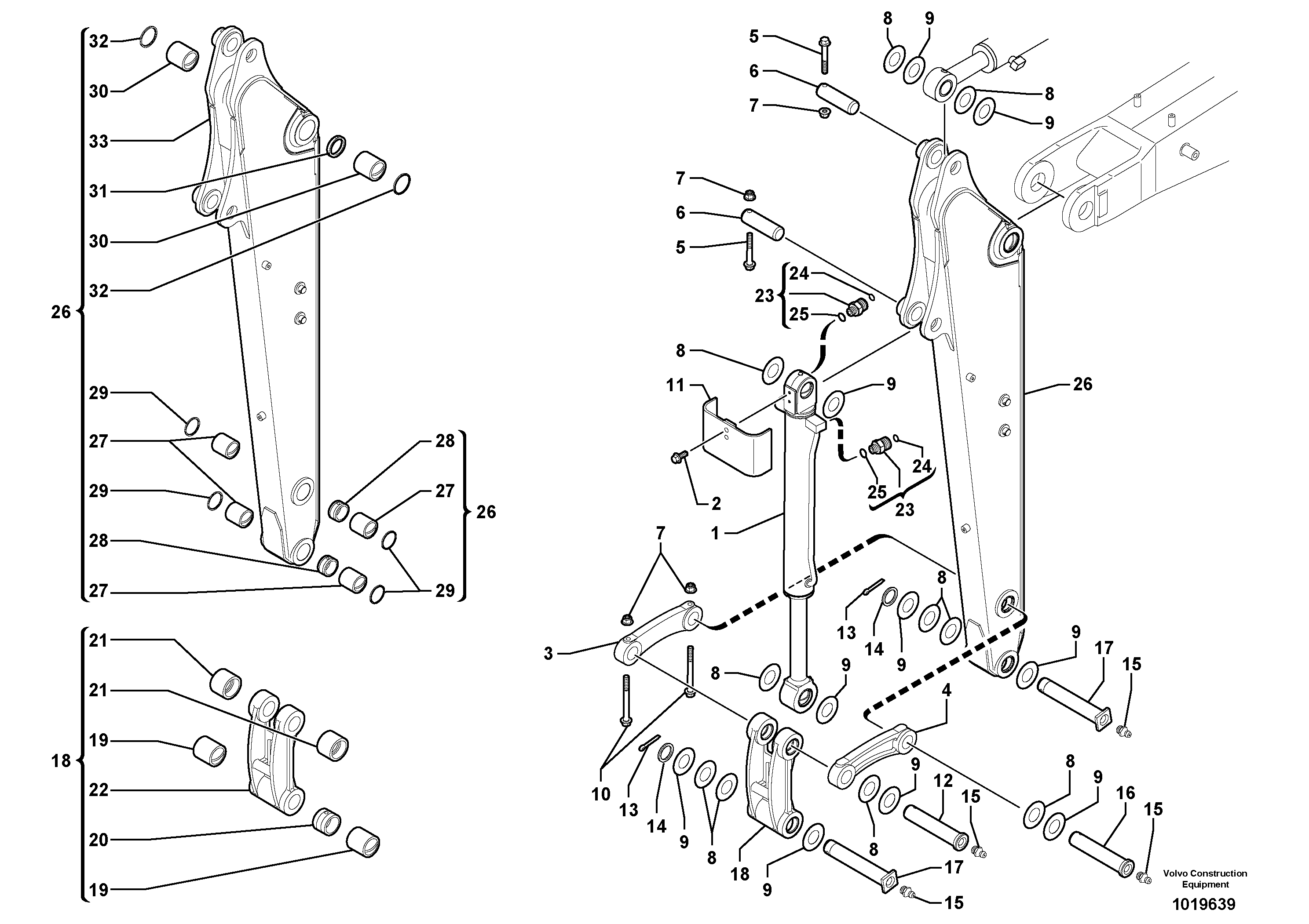 Dipper arm — volvo parts diagram